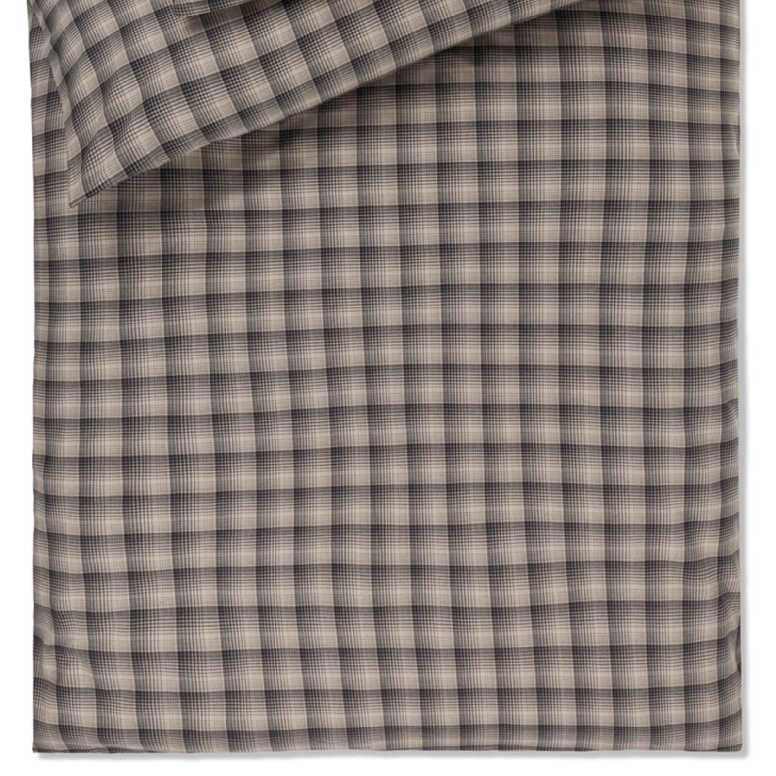 JOOP! Bettwäsche Soft Checks 45000 17 Taupe Flanell, Flanell, 2 teilig, Linien, Kariert