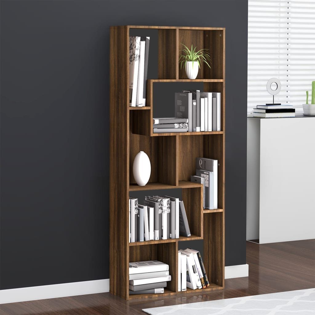 vidaXL Bücherregal Bücherregal Braun Eiche 67x24x161 cm Holzwerkstoff, 1-tlg. Braune Eiche | Bücherschränke