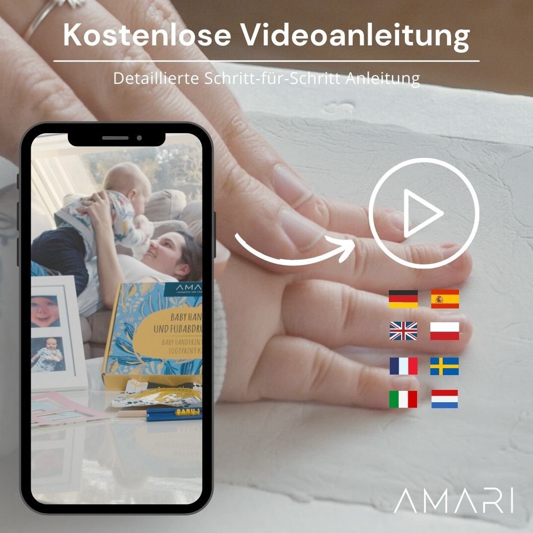 Amari Babyspiegel Amari ® Gipsabdruck Set Baby Hand- und Fuß