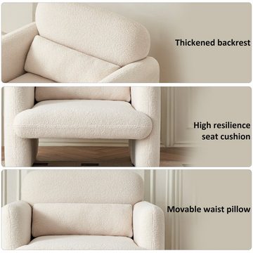 FUROKOY Loungesessel Armstuhl Einzelsofa Sofasessel Polsterstuhl Einzelsofastuhl Sessel, (Schlafsessel Relaxsessel, (mit beweglichem Lendenkissen, Lammwolle), Hochelastische Sitze