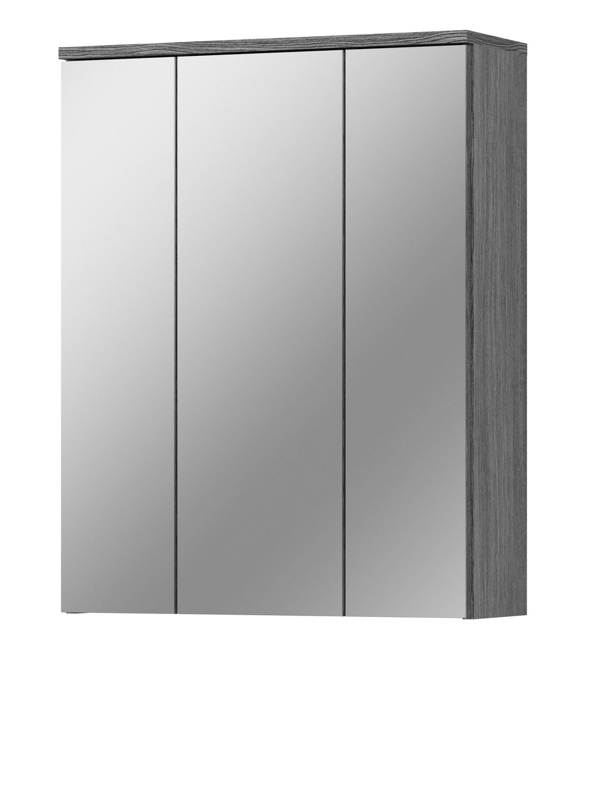 Inn.Furn Badezimmerspiegelschrank Bailey (Badschrank in grau Rauchsilber, BxH 60 x 77 cm) 3-türig 3D