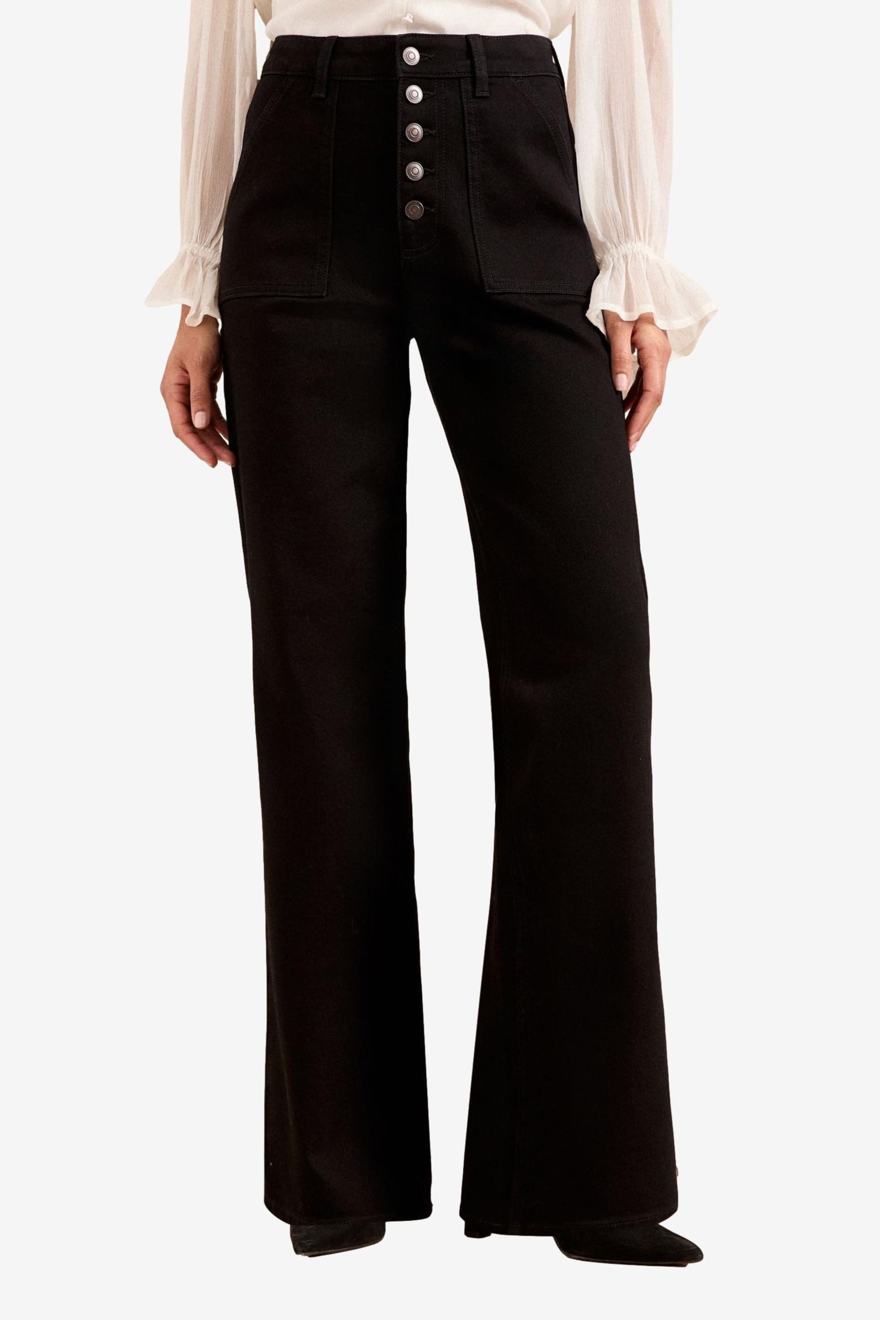 Palazzohose Love & Roses Jeans mit weitem Bein, Regular