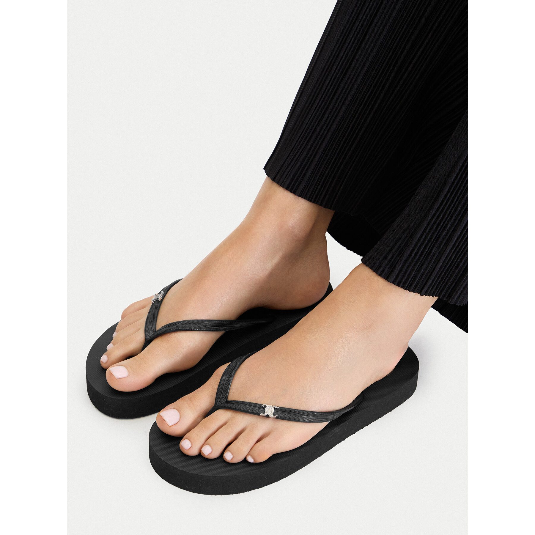 Juicy Couture Juicy Couture Damen-Flip-Flops, Schwarz Badepantolette