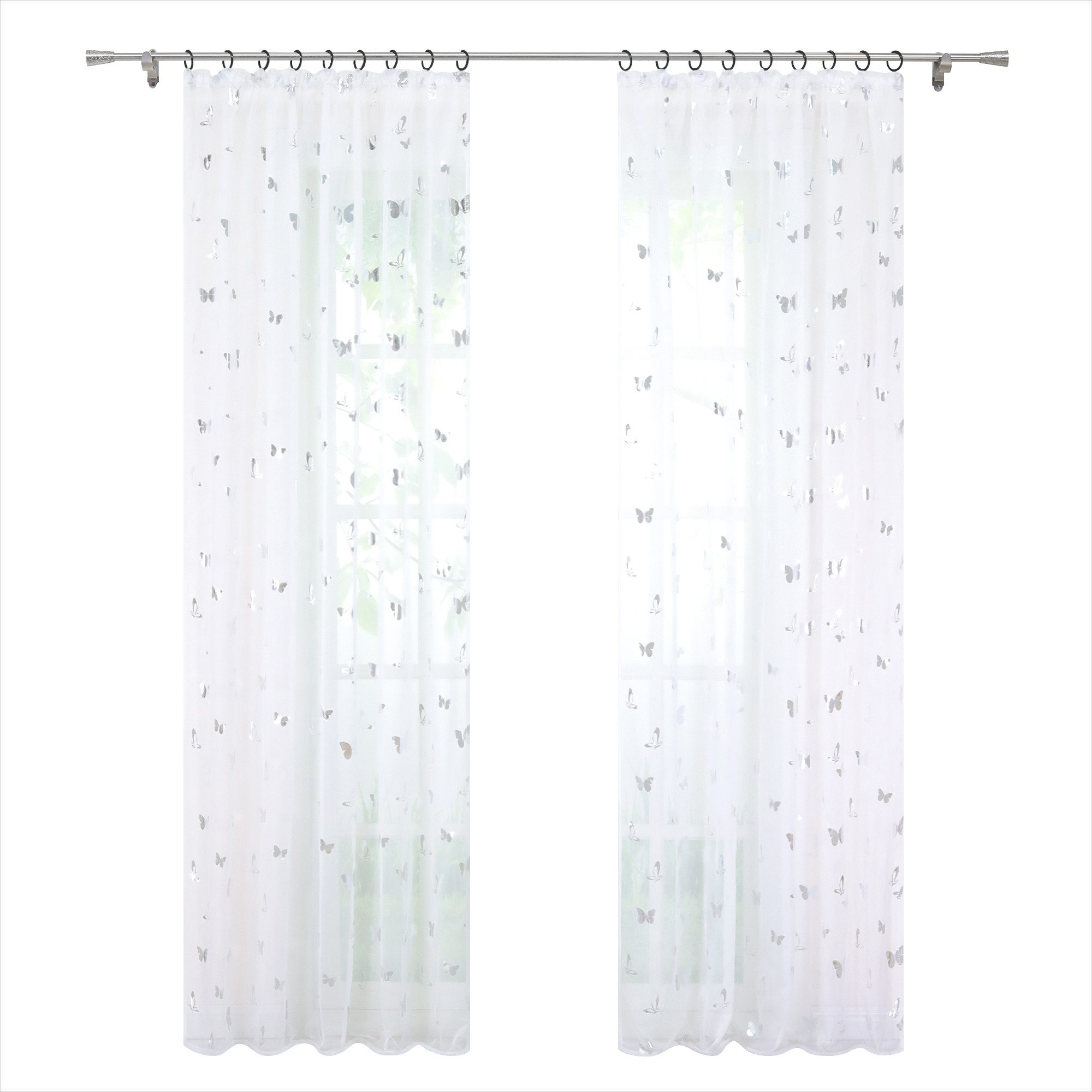 Joyswahl Gardine (1 St), Kräuselband, transparent, Schmetterlinge Dekoschal günstig online kaufen