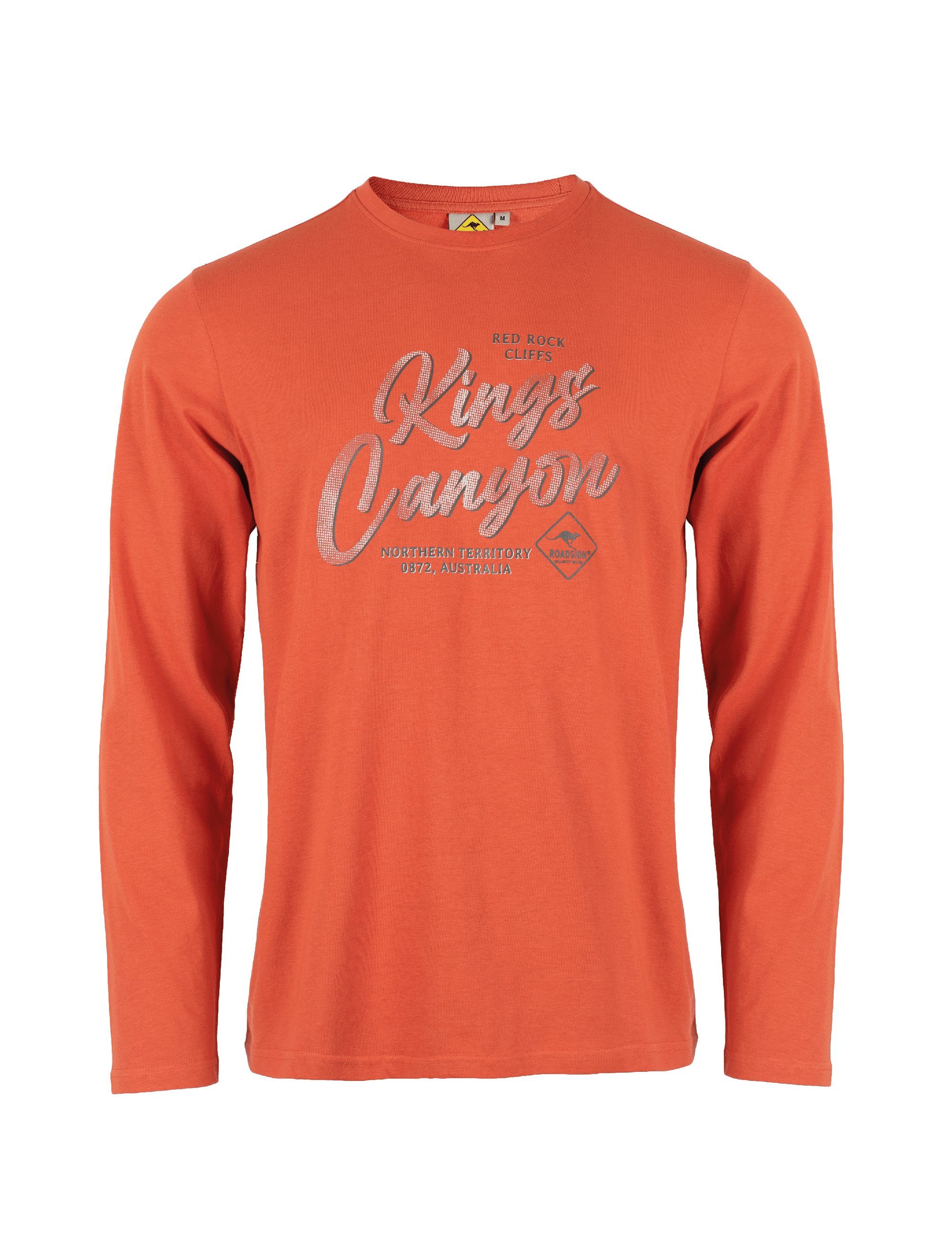 Orange australia ROADSIGN Langarmshirt (1, 1-tlg) Aufdruck, 100% mit Baumwolle Rundhalsausschnitt, Canyon