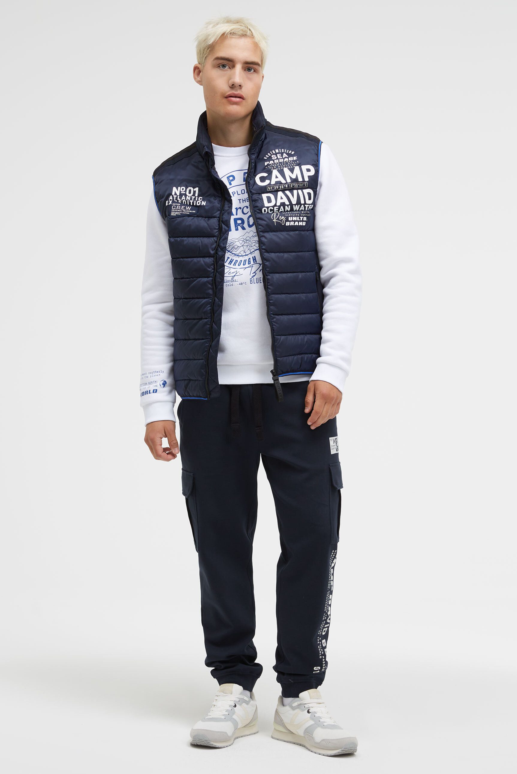 CAMP DAVID Steppweste mit Windfangleiste