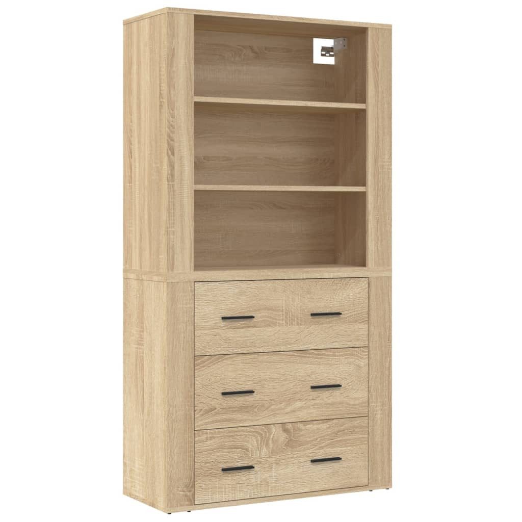vidaXL Highboard Highboard Sonoma-Eiche Holzwerkstoff (1 St)