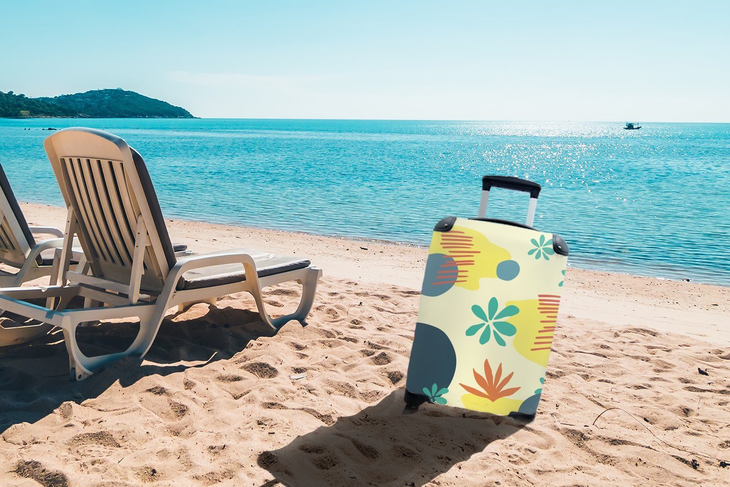 Rollen, Reisetasche - - Pastell, mit Handgepäck Handgepäckkoffer für rollen, Ferien, Sommer Reisekoffer Trolley, 4 Flecken MuchoWow