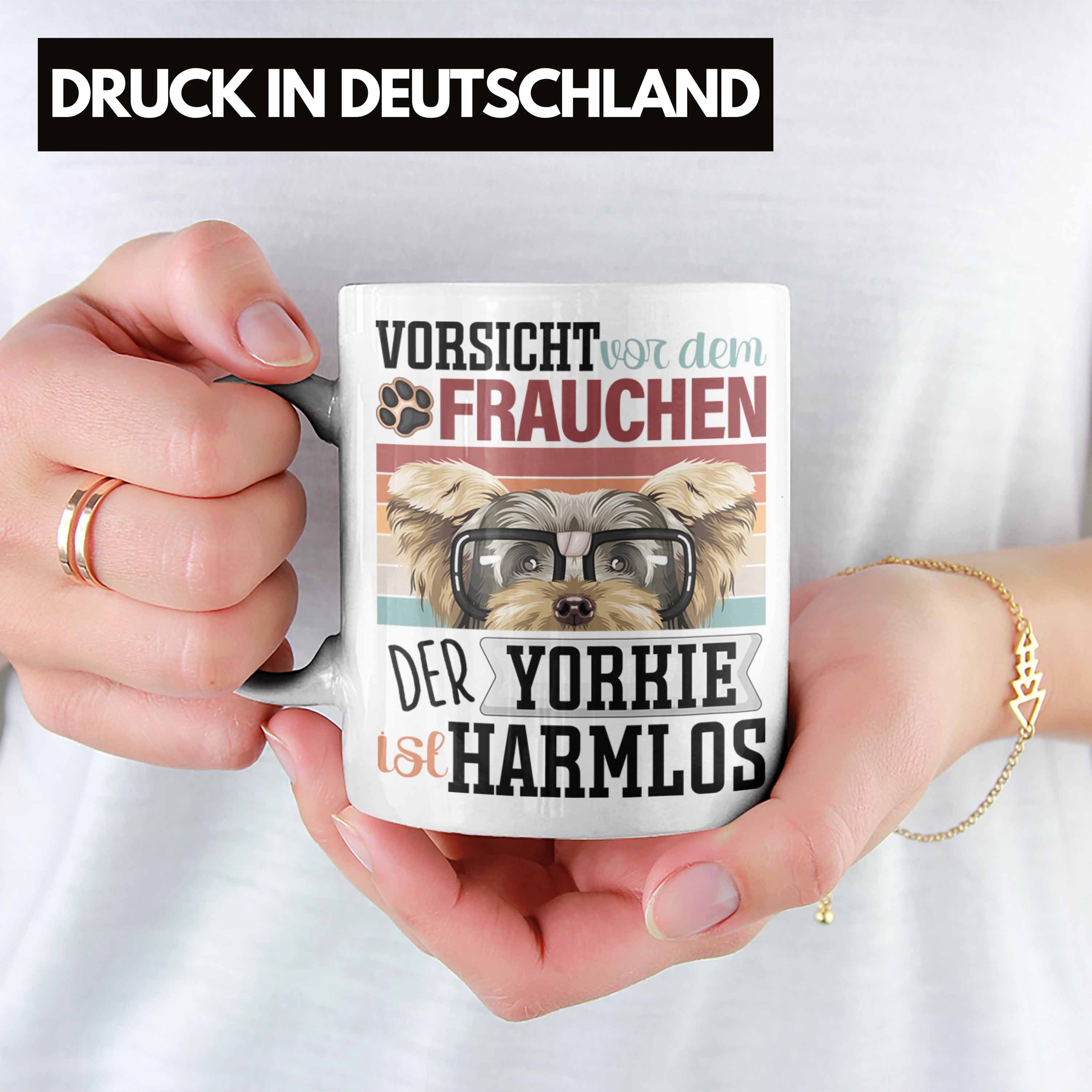 Frauchen Tasse Lustiger Spruch Weiss Besitzerin Trendation Tasse Geschenkidee Geschenk Yorkie