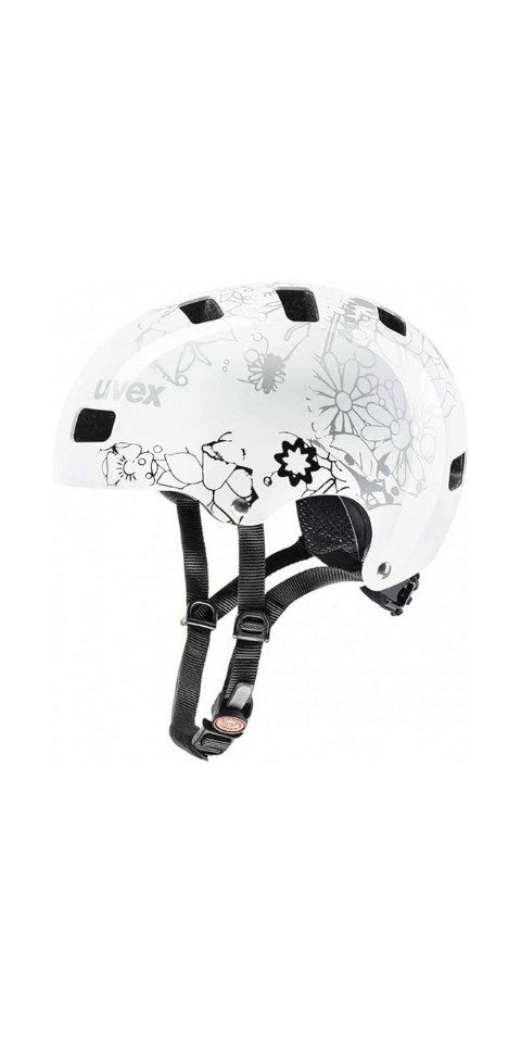 Kinderfahrradhelm Uvex Kid 3 - Kinder Fahrradhelm Dirtbike White Flower Black 51-55 cm (1-tlg)