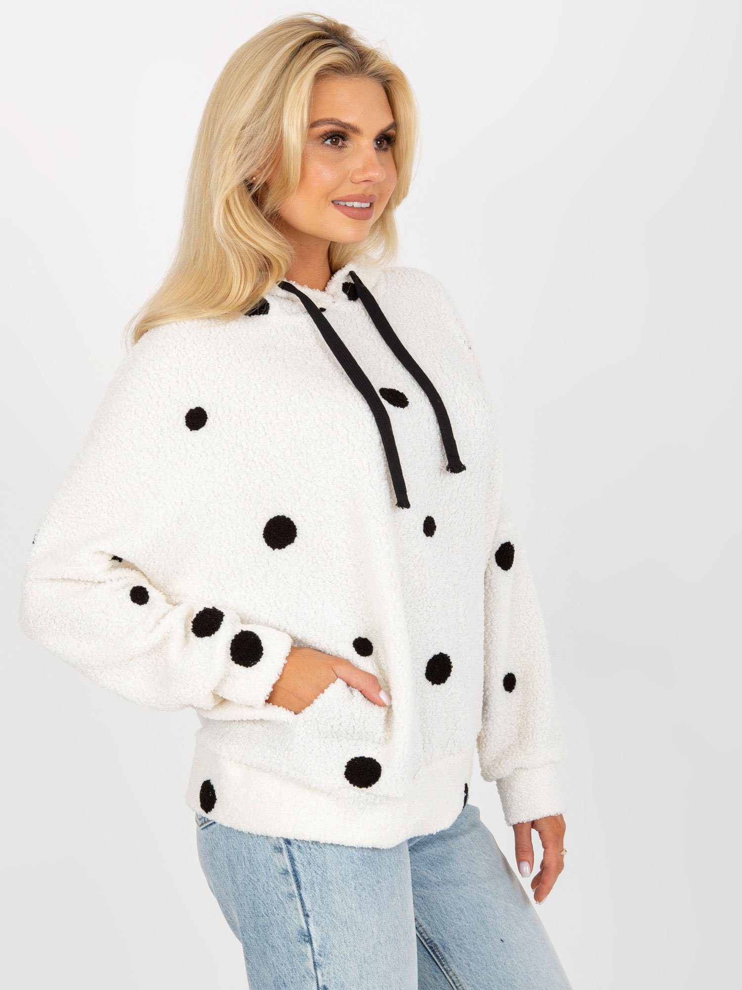 Selenzia Selenzia Pulli Sweatshirt Longpullover Oversize Hoodie Sweater Longullover Weiß Damen