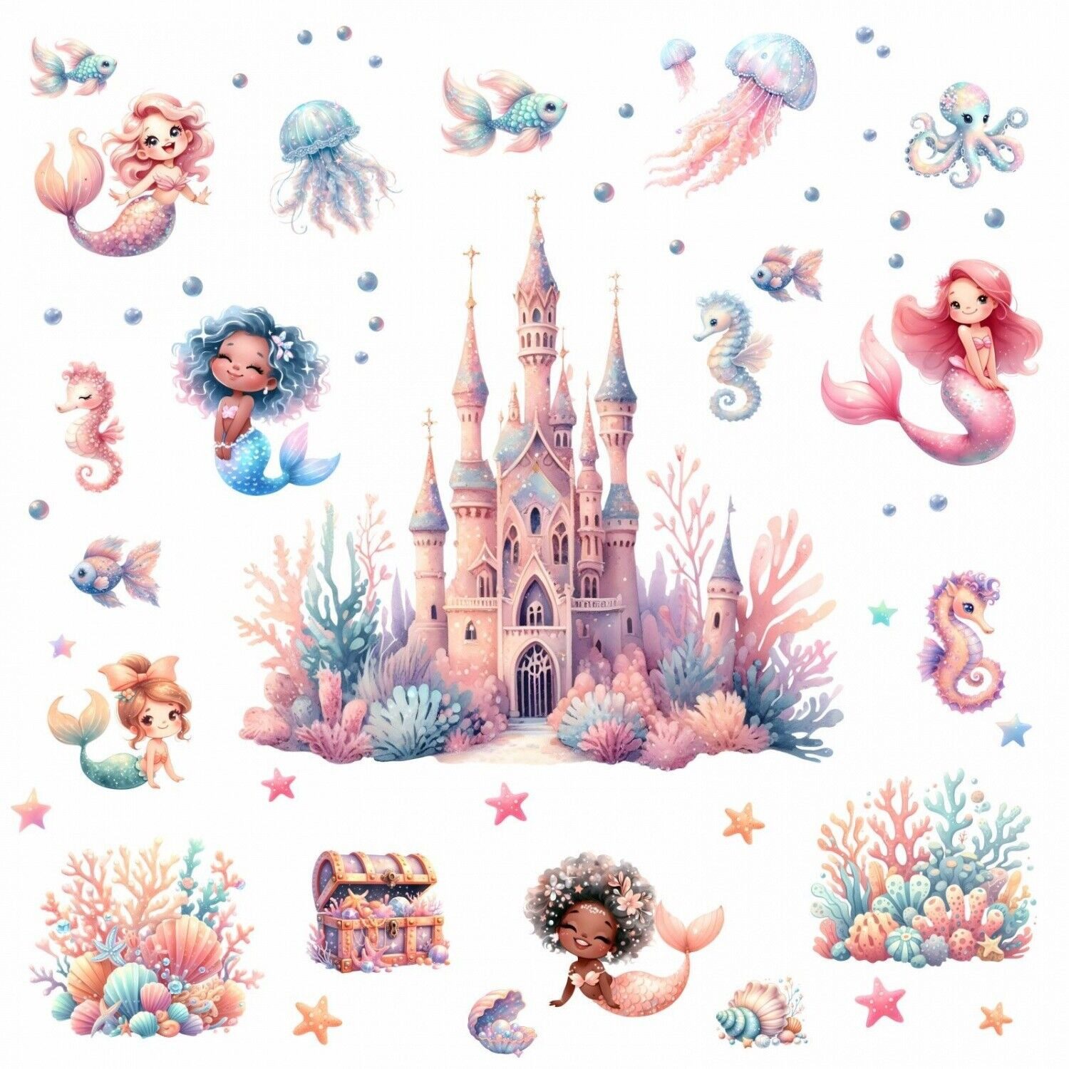 nikima Wandtattoo 265 Wandtattoo Meerjungfrauen Unterwasserschloss günstig online kaufen