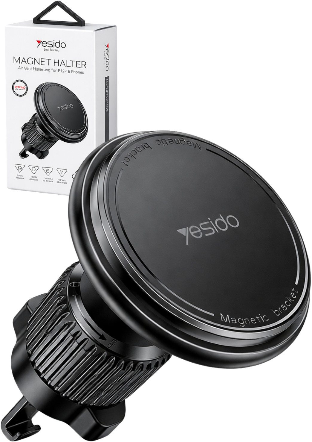 RUHE Handy-Halterung MagSafe Handyhalterung Auto KFZ Magnetische Autohalterung flexibel, (bis 8 Zoll, Kompatibel mit alle Smartphones dank Magnetring LKW / PKW / Wohnmobil, 1-tlg., Xiaomi, Samsung, iPhone 17 16 15 14 13 12 Pro Max uvm & MagSafe Hüllen, Starker Magnet MagSafe Autohalterung Stabil Lüftung KFZ Handyhalterung)
