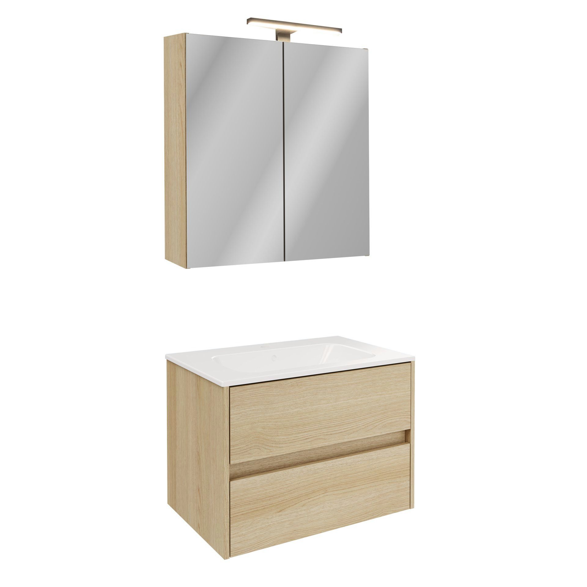 FACKELMANN Badmöbel-Set Badmöbel-Set, Waschtischkombination, Spiegelschrank, Bad-Komplettset