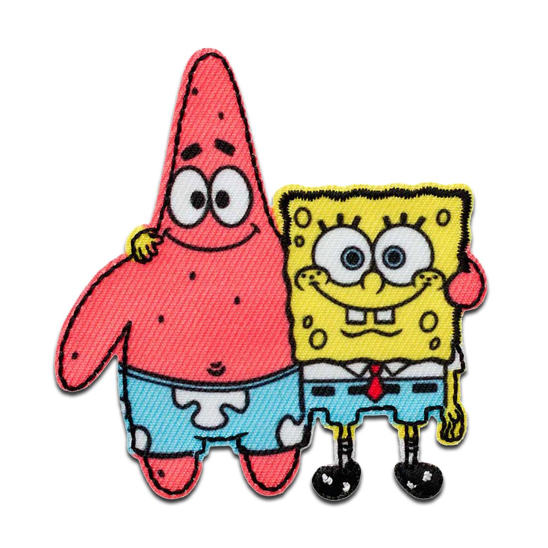 Spongebob Schwammkopf Aufnäher Bügelbild, Aufbügler, Applikationen, Patches, Flicken, zum aufbügeln, Polyester, Mono-Quick Spongebob Freunde - Größe: 7 x 6,7 cm