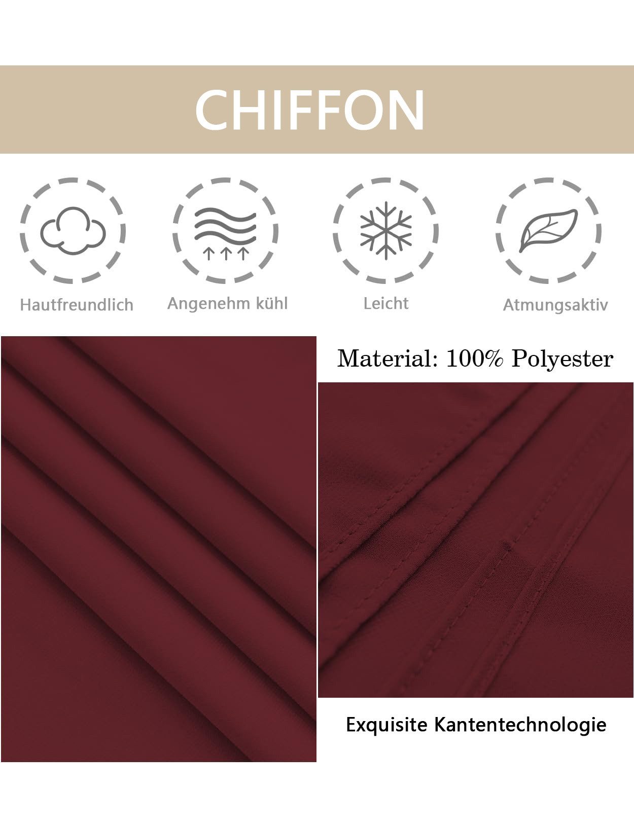 Zaewry Modeschal Damen Chiffon-Bolero, locker geschnitten, mit langen Ärmeln, ideal als Überwurf für Sommerhochzeiten, Abendveranstaltungen – Bild 4 von 5