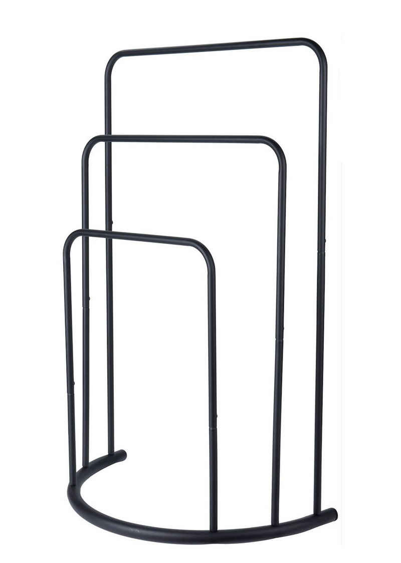Spetebo Handtuchhalter Metall Handtuchhalter mit 3 Stangen schwarz - 75cm, halbrunder Handtuchständer