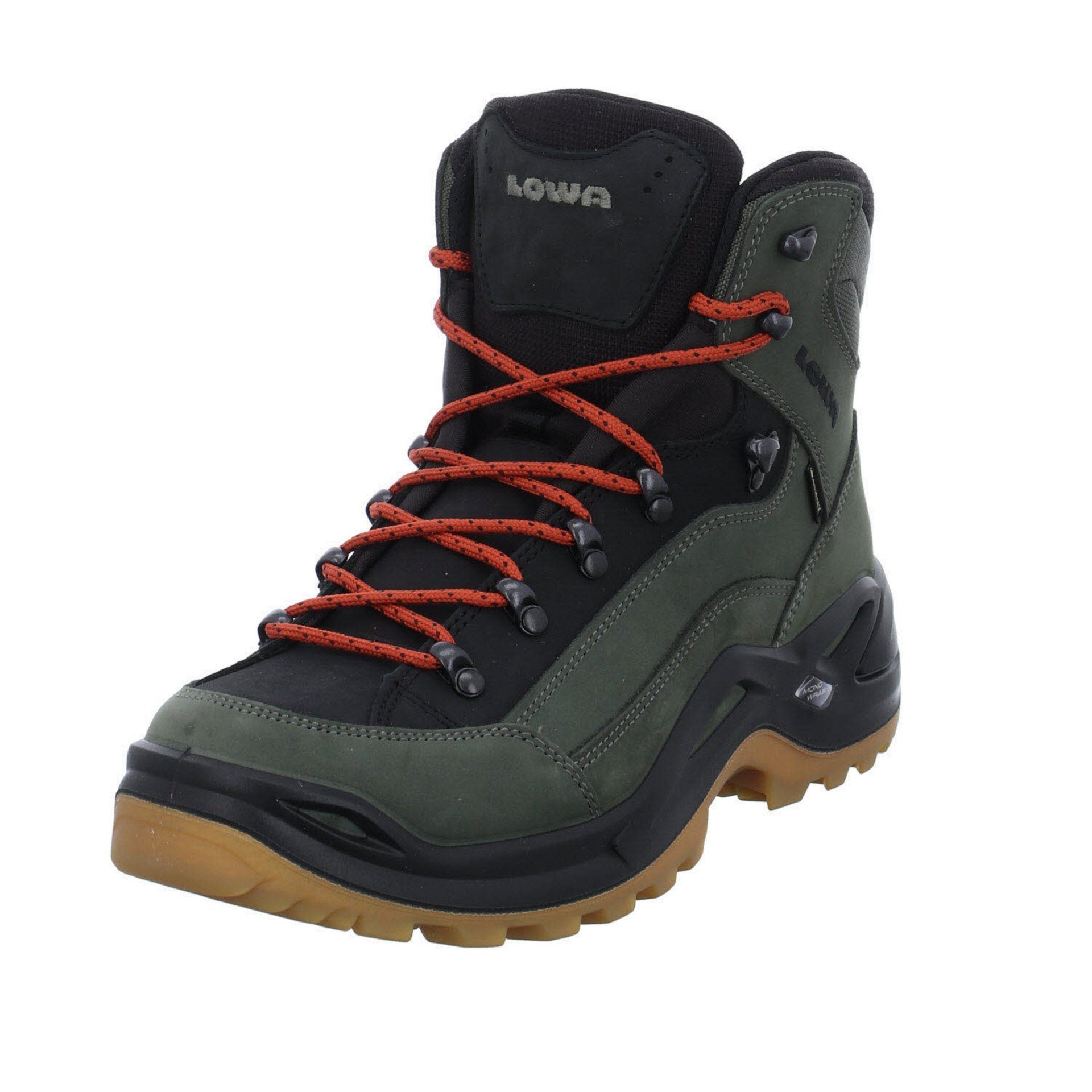 Lowa Herren Outdoor Schuhe Renegade GTX Mid Outdoorschuh Leder-/Textilkombination FOREST/ORANGE | 