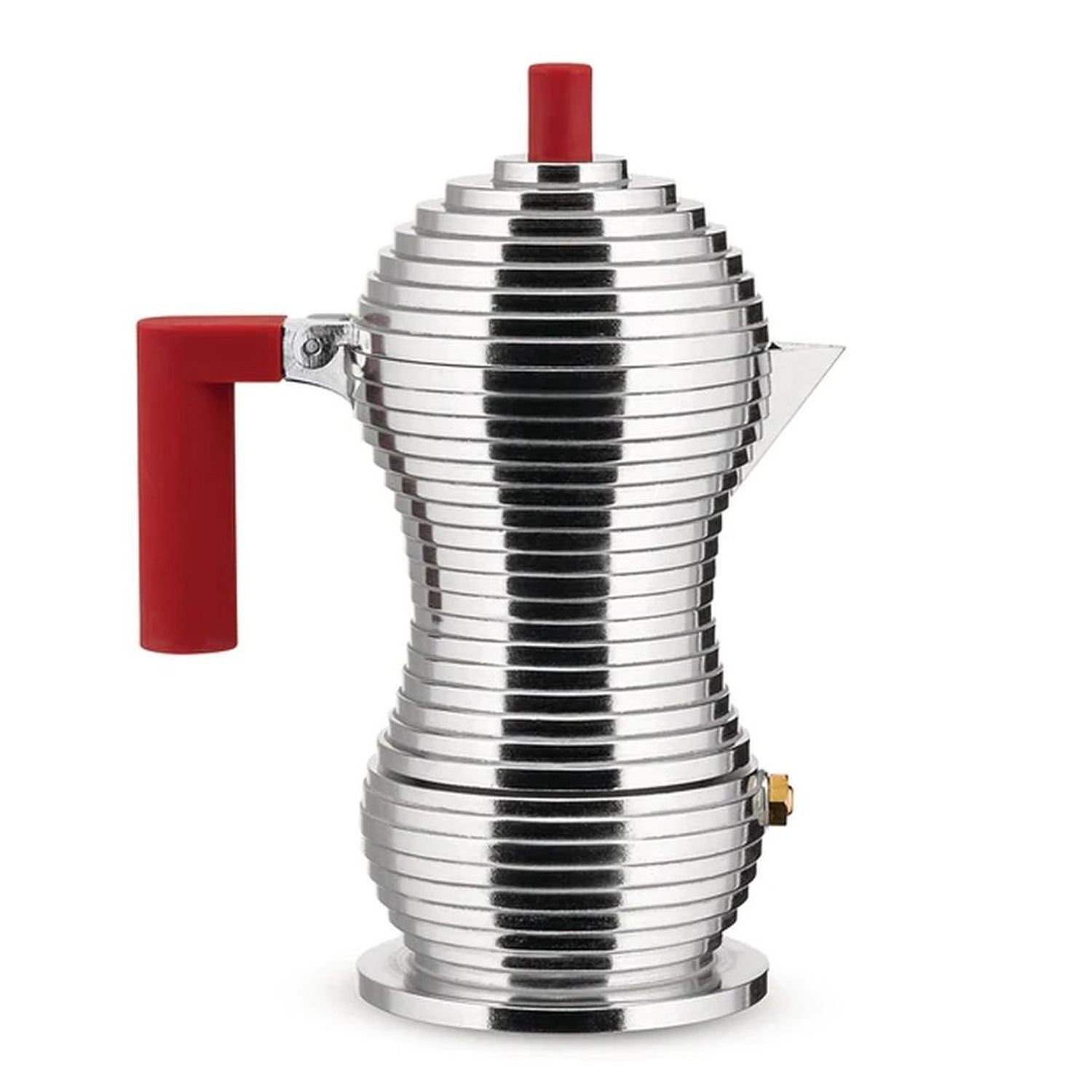 Alessi Espressokocher Pulcina Rot für 6 Tassen, 0,3l Kaffeekanne