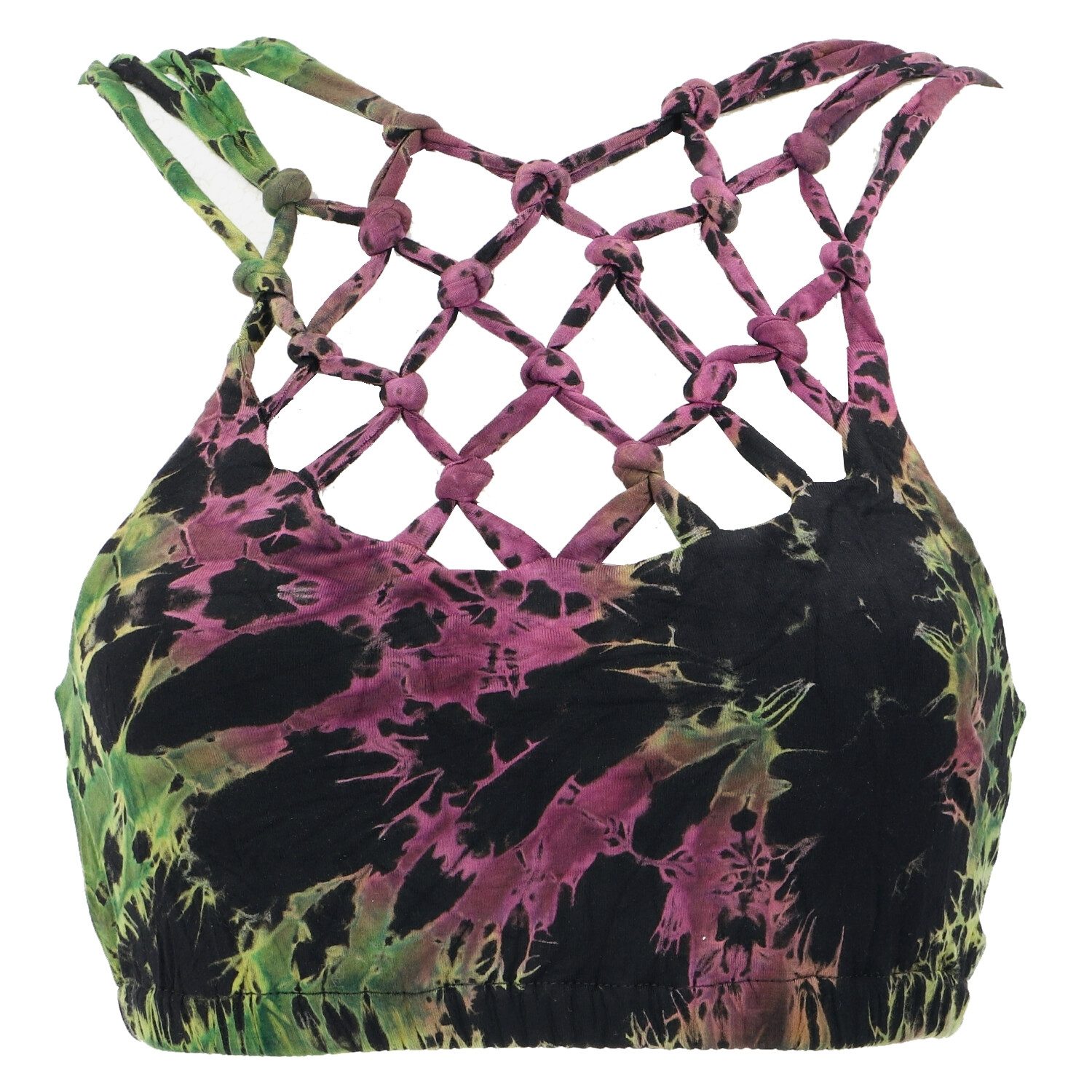 Guru-Shop T-Shirt Bikini Batiktop, Yoga Batik BraTop, Unikat Tie.. Festival, Ethno Style, Hippie, alternative Bekleidung