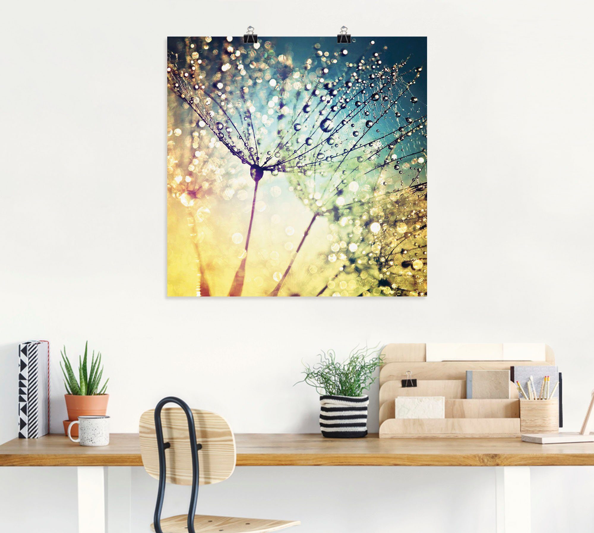 Artland Wandbild Pusteblume Zaubertropfen, Blumen (1 günstig online kaufen
