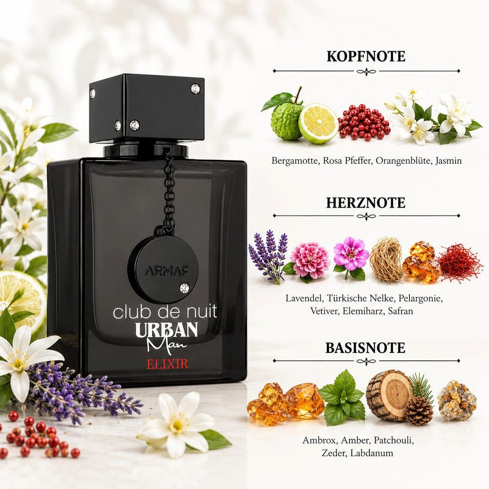 armaf Duft-Set Armaf club de nuit Urban Man Elixir EDP + Parfümzerstäuber (leer)