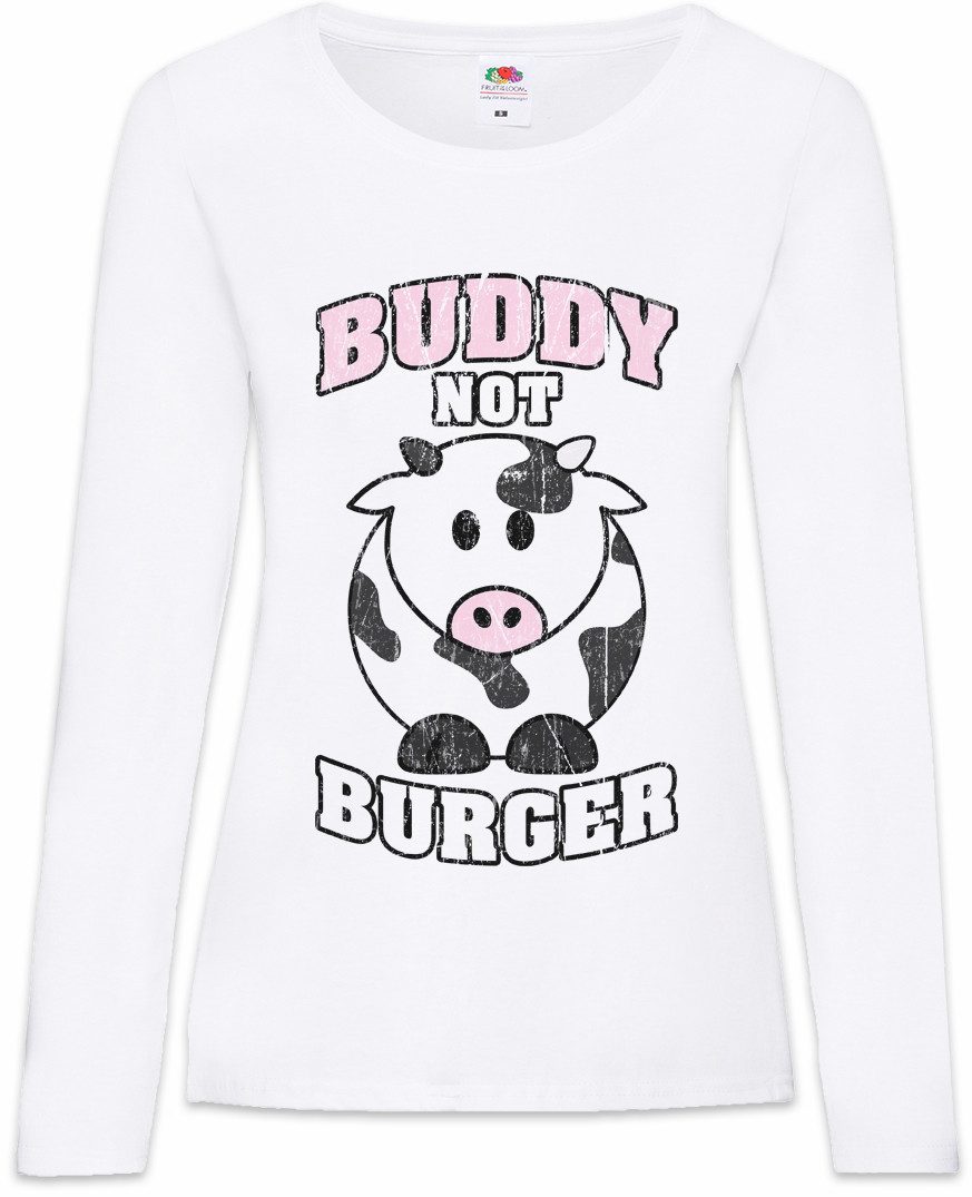 Langarmshirt Buddy Not Burger Damen Langarmshirt Vegan Vegetables Vegetarier