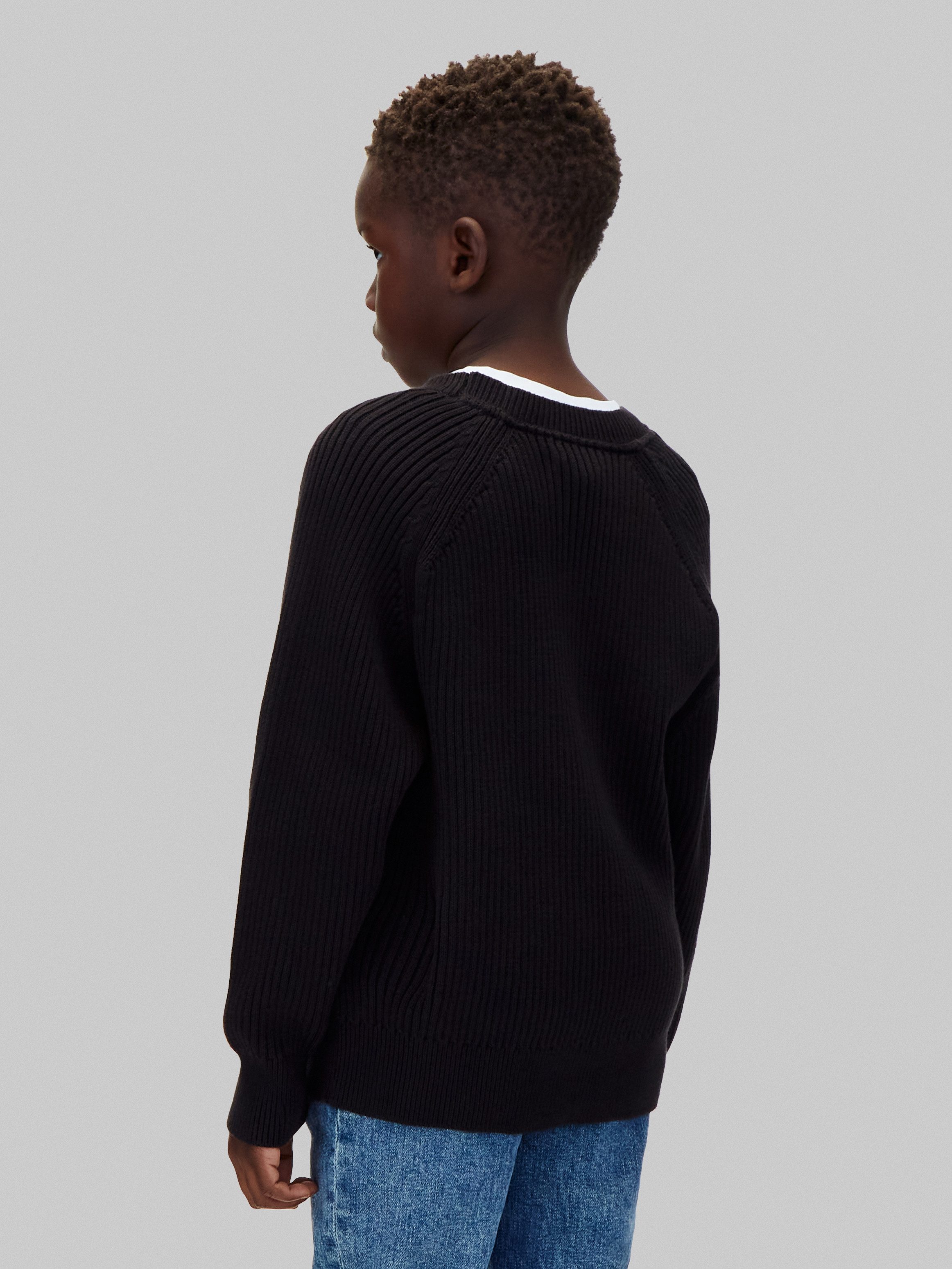 Calvin Klein Jeans Strickpullover Raglanärmel, Regular Fit, reine Baumwolle