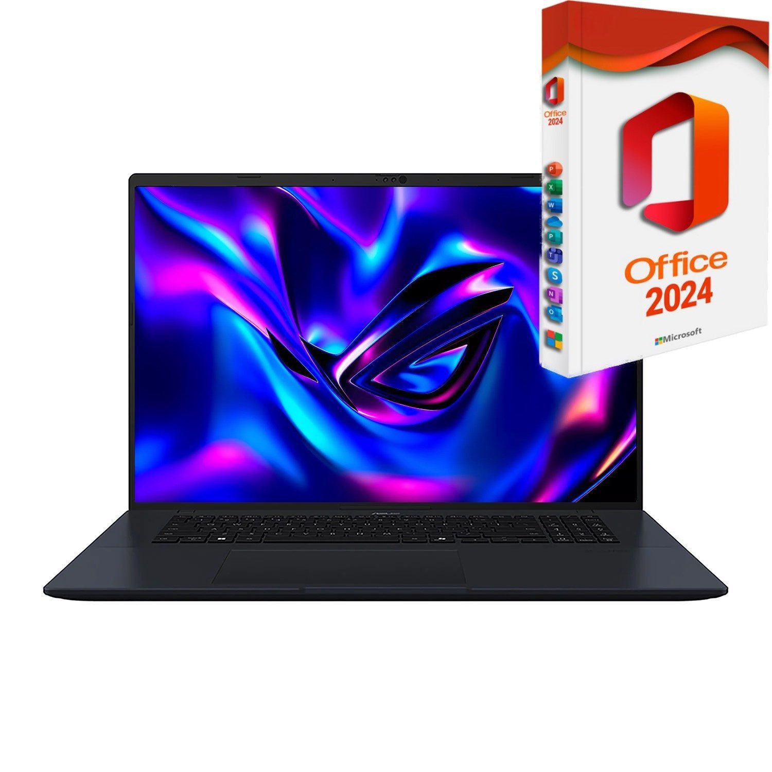 Asus VivoBook 18X, 18" WUXGA, Windows 11 Pro inkl. MS Office 2024 Pro Business-Notebook (45,7 cm/18 Zoll, AMD Ryzen 7 260H, Radeon, 256 GB SSD, Windows 11 Pro 64Bit + MS Office 2024, Beleuchtete Tastatur)