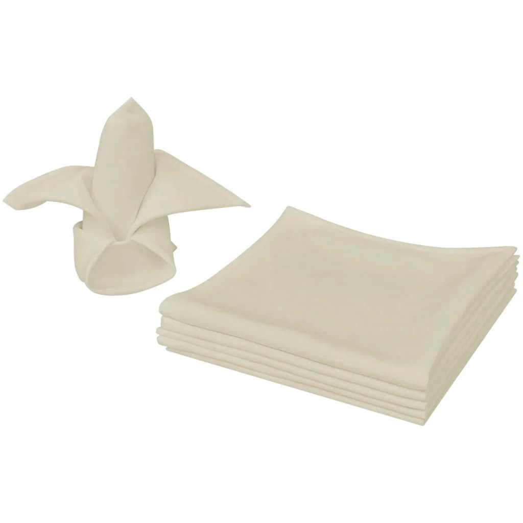 vidaXL Stoffserviette Dinner-Servietten 25 Stk Creme 50x50 cm, (25 St)