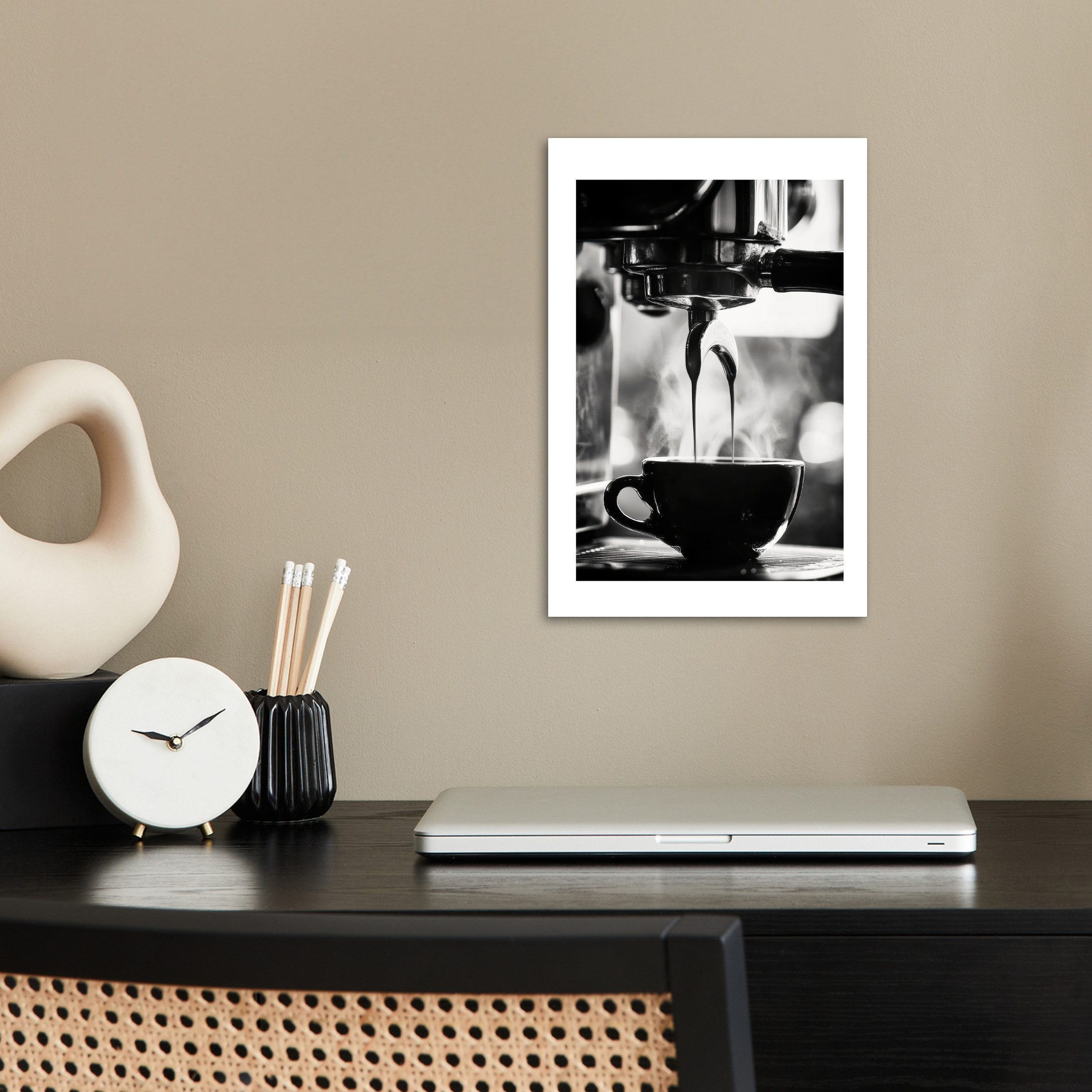 MuchoWow Poster Kaffee - Espresso - Kaffeemaschine - Tasse, (1 St), Poster ohne Rahmen, Wandbild, Wandposter, 20x30 cm – Bild 2 von 5