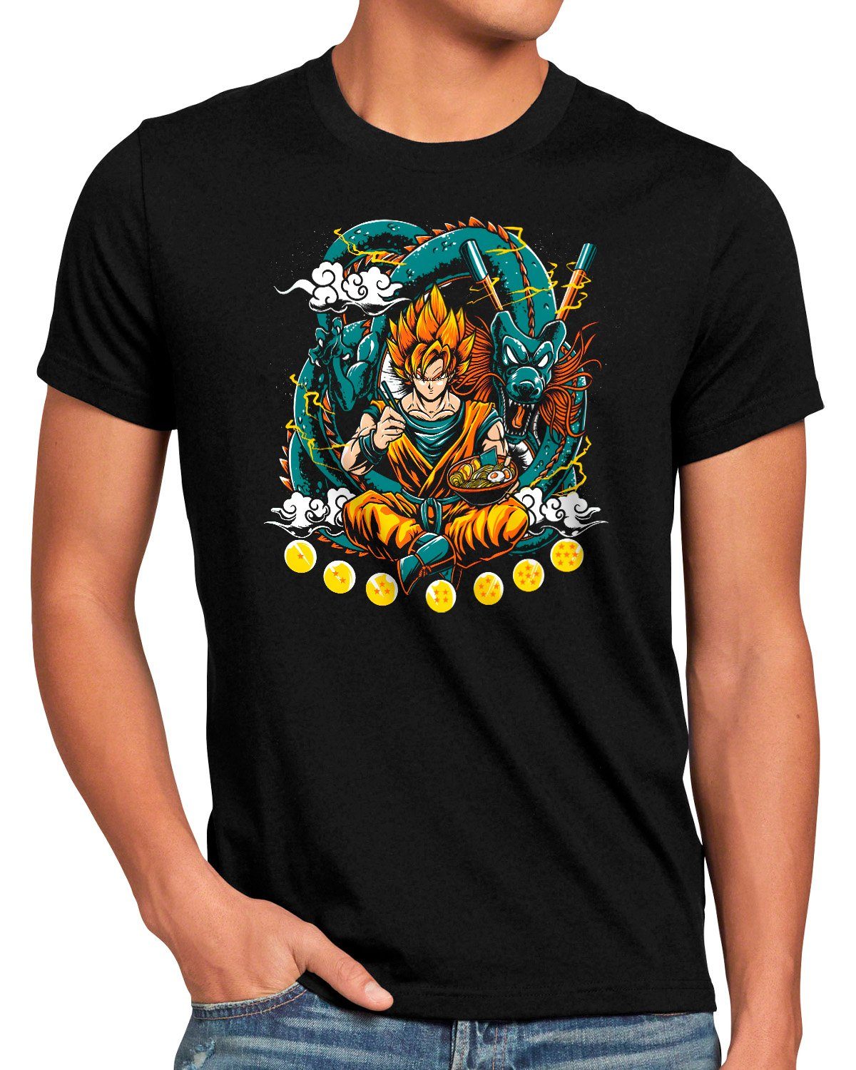 style3 Print-Shirt Herren T-Shirt Goku Ramen super dragonball z gt songoku breakers the kakarot