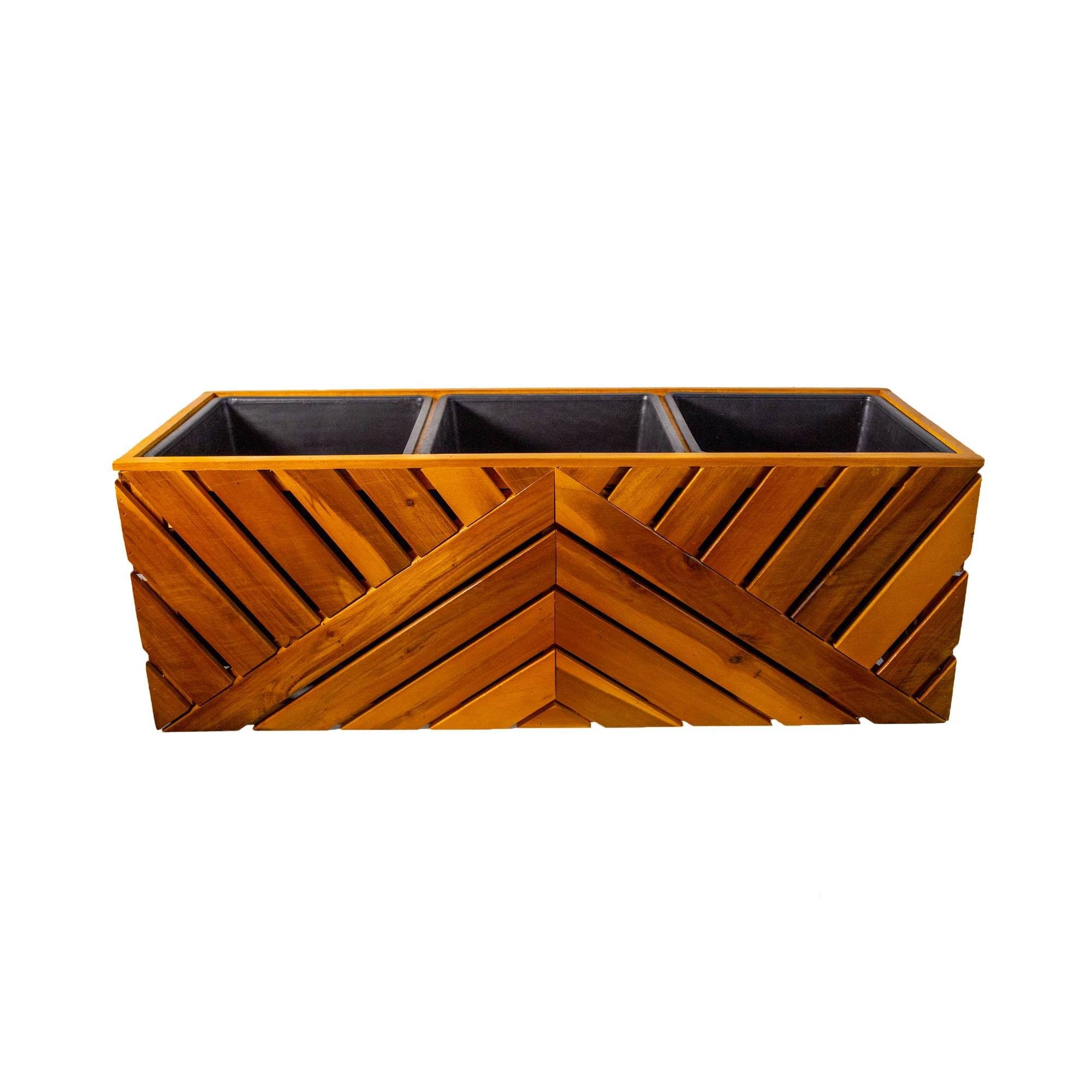 Frank Flechtwaren Blumentopf Pflanzkasten "Recycling Wood" (1 St)