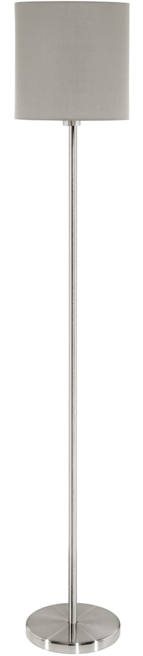 EGLO Stehlampe PASTERI Stehlampe - Stoff - Stahl - E27 - 1X60W - IP20, Ein-/Ausschalter, ohne Leuchtmittel, Standleuchte, Wohnzimmer, Esszimmer, Schalfzimmer, H157,5 x Ø28 cm