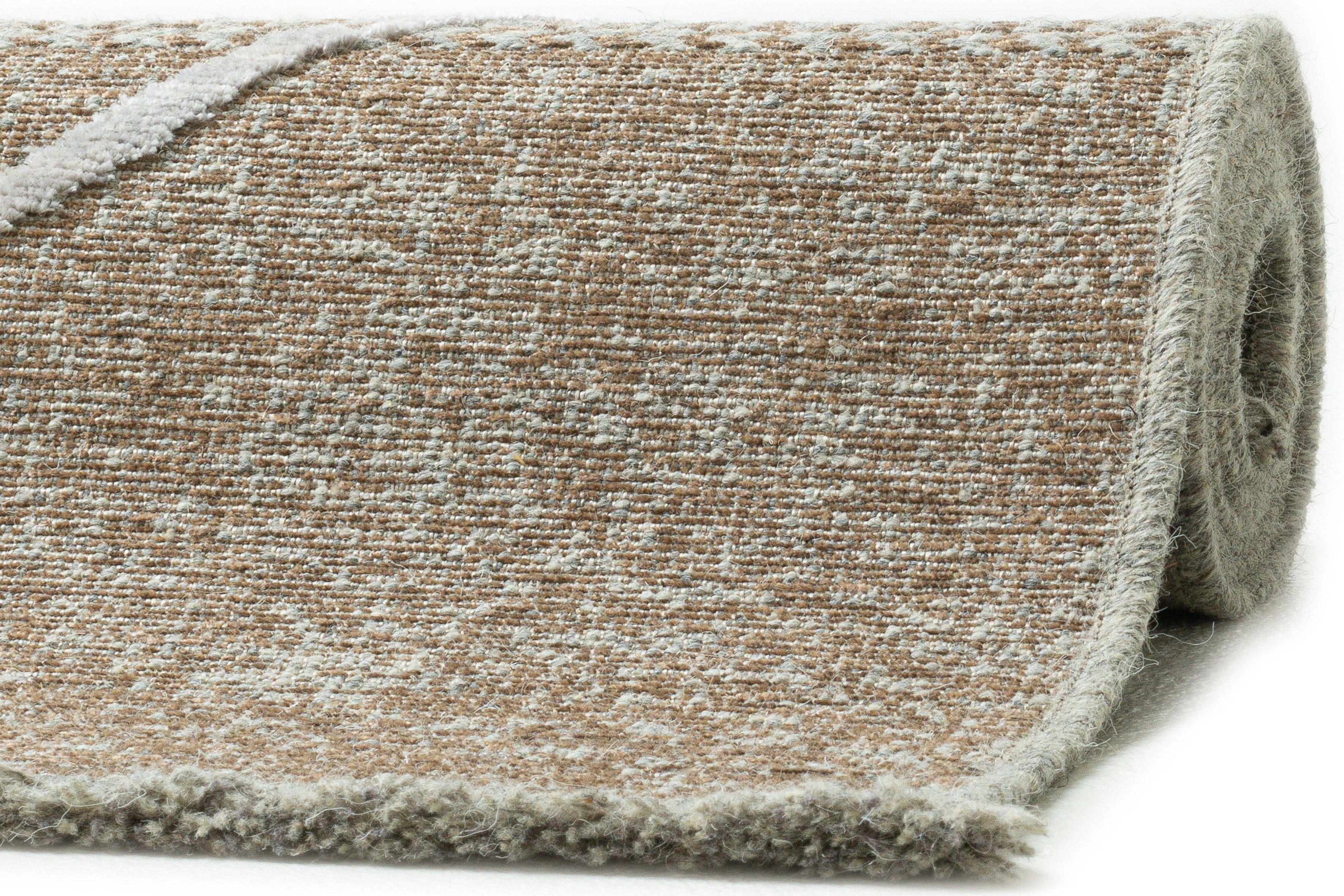 Sansibar Teppich Braderup, rechteckig, Höhe: 2 mm, Flachgewebe, modernes Scandi Design, Motiv Rauten, mit Fransen
