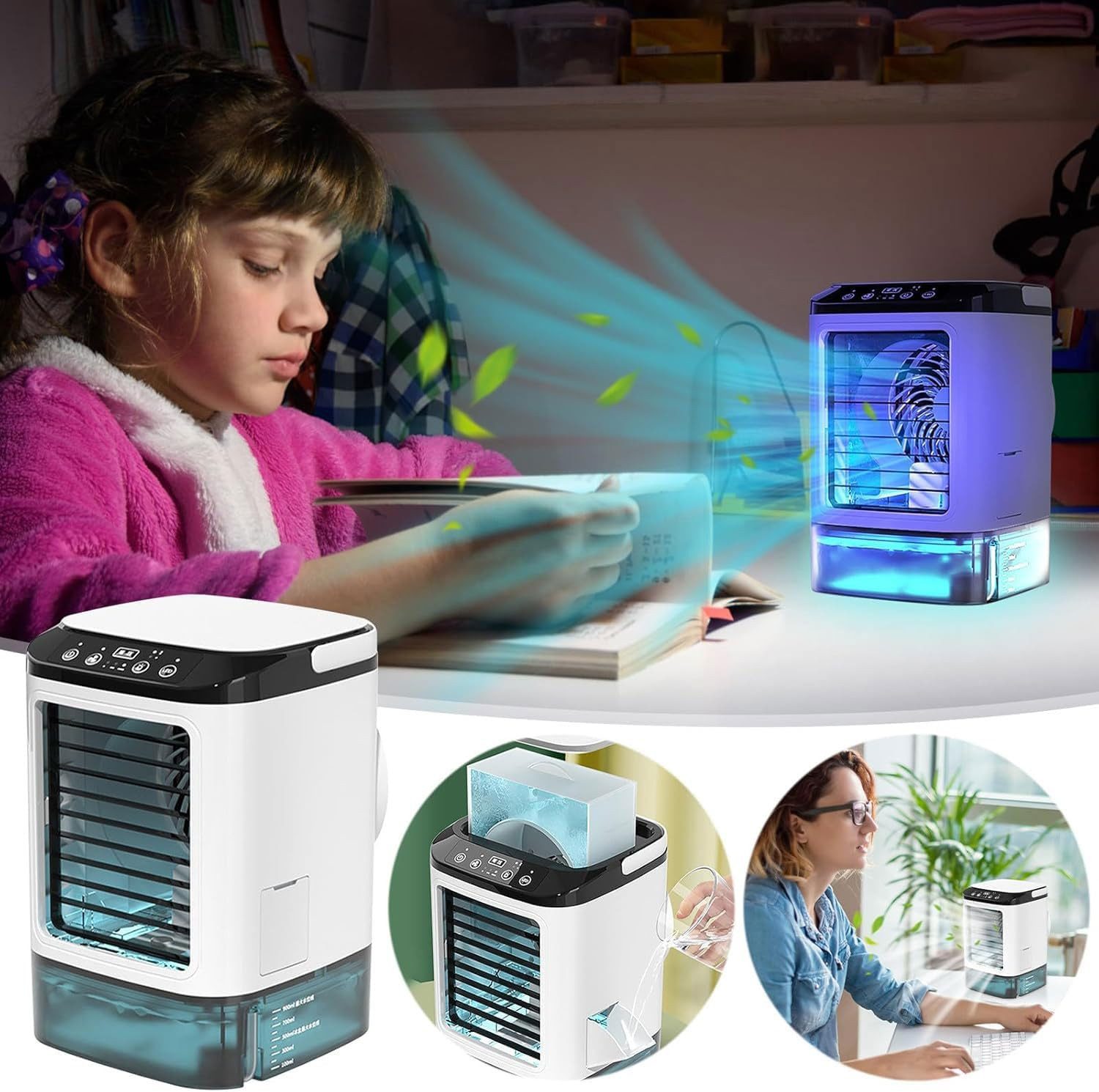 RWEUOQ Standventilator 4-in-1 Mini Klimagerät USB günstig online kaufen