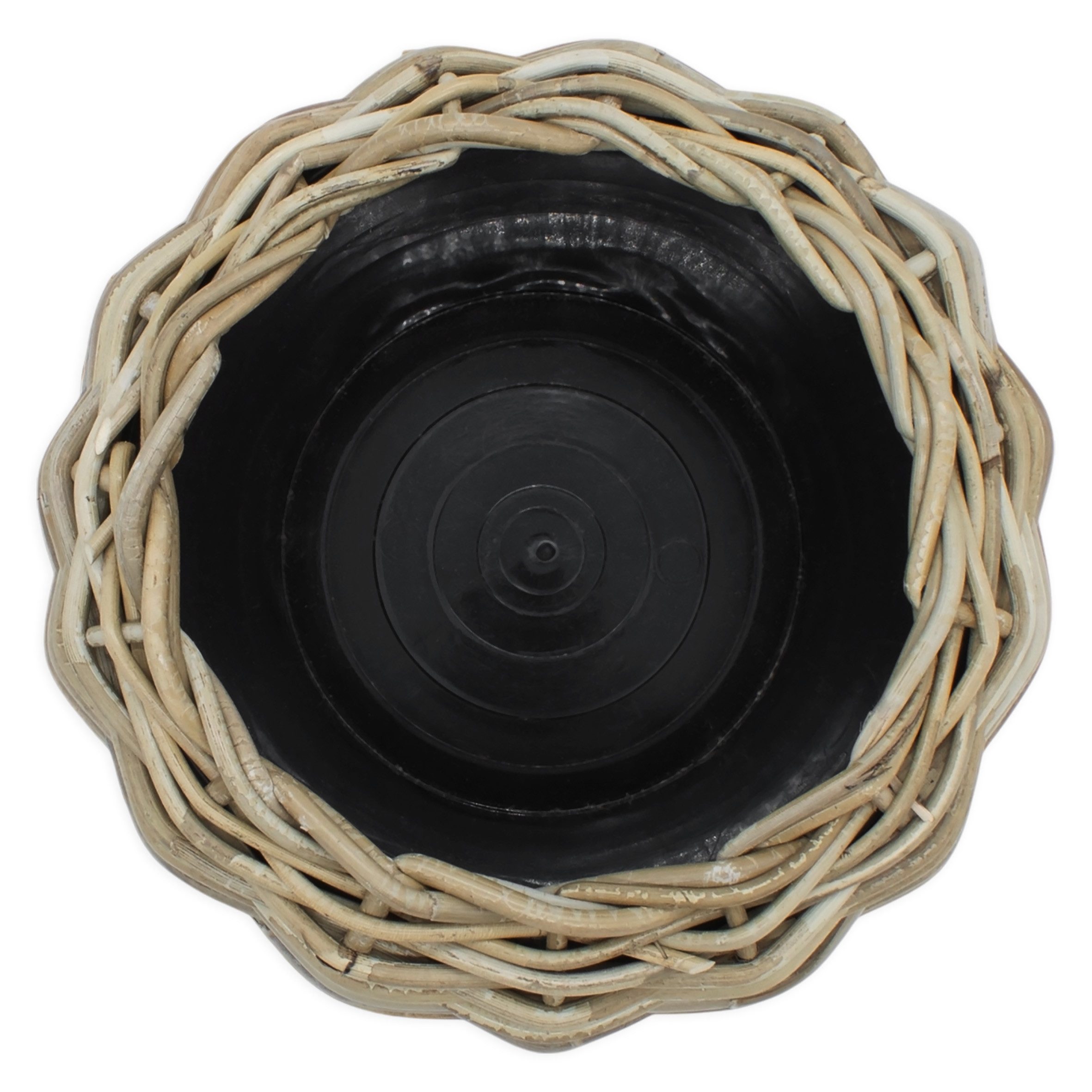 Spetebo Blumentopf Rattan Pflanztopf mit Kunststoff Einsatz (Anzahl, 1 St., Stück), mit 100 % wasserdichtem Innenkübel – Bild 3 von 5