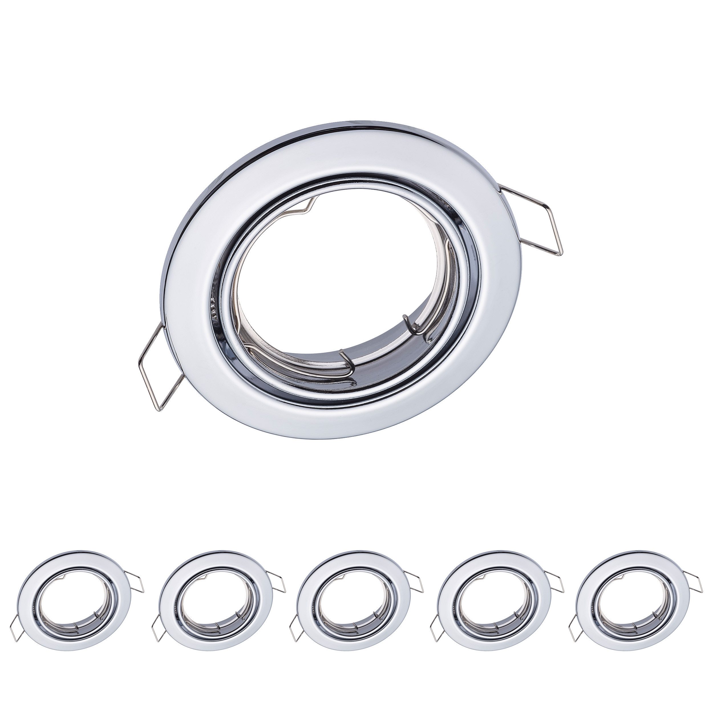 Oktaplex lighting LED Einbaustrahler Dijon Rahmen Einbaustrahler Leuchtmittel wechselbar, ohne Leuchtmittel, Chromeoptik geeignet für LED Module