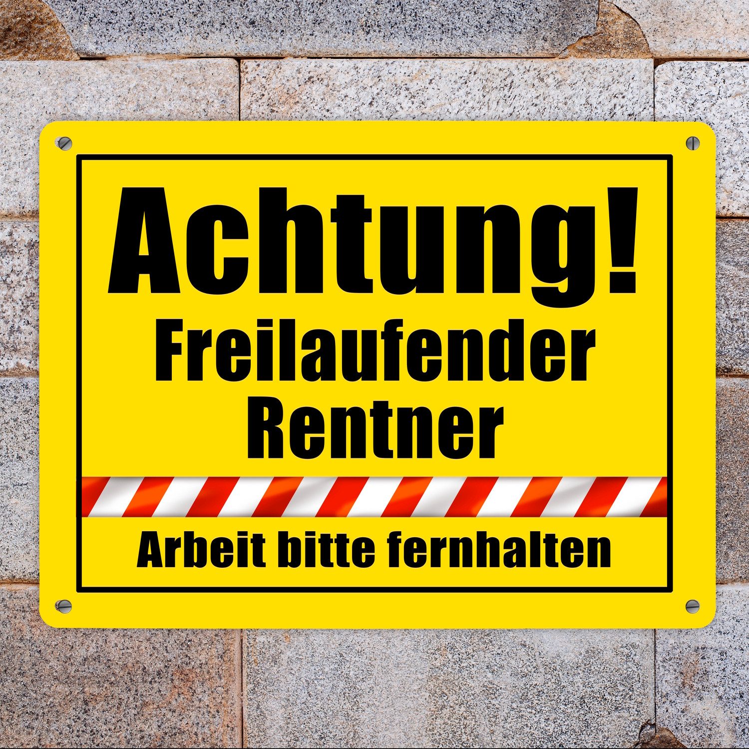speecheese Metallschild Warnschild Renteneintritt Metallschild XL in 21x28 günstig online kaufen