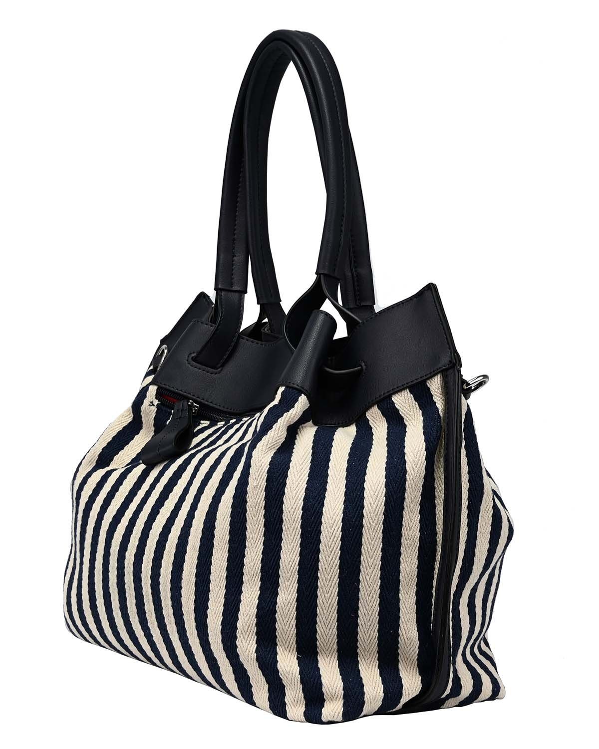 Gabor Shopper GABOR LORENA Zipp-Shopper Henkeltasche 38x16x29 Stripes Blue