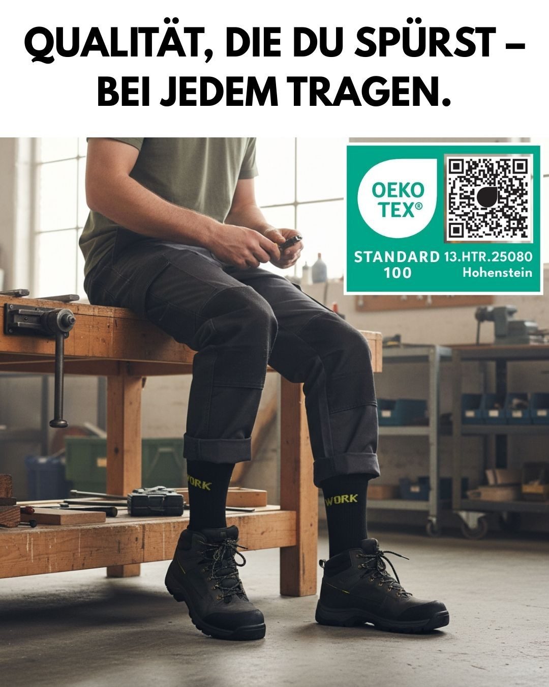 sockenkauf24 Arbeitssocken Herren 10 Paar WORK Socken Arbeitssocken (10-Paar) Verstärkter Fersen- und Zehenbereich, gepolsterte Sohle