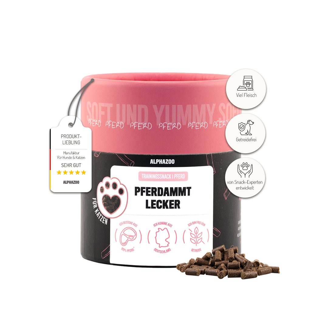 ALPHAZOO Pferdammt Lecker 65g Pferd, Snack für: Katze