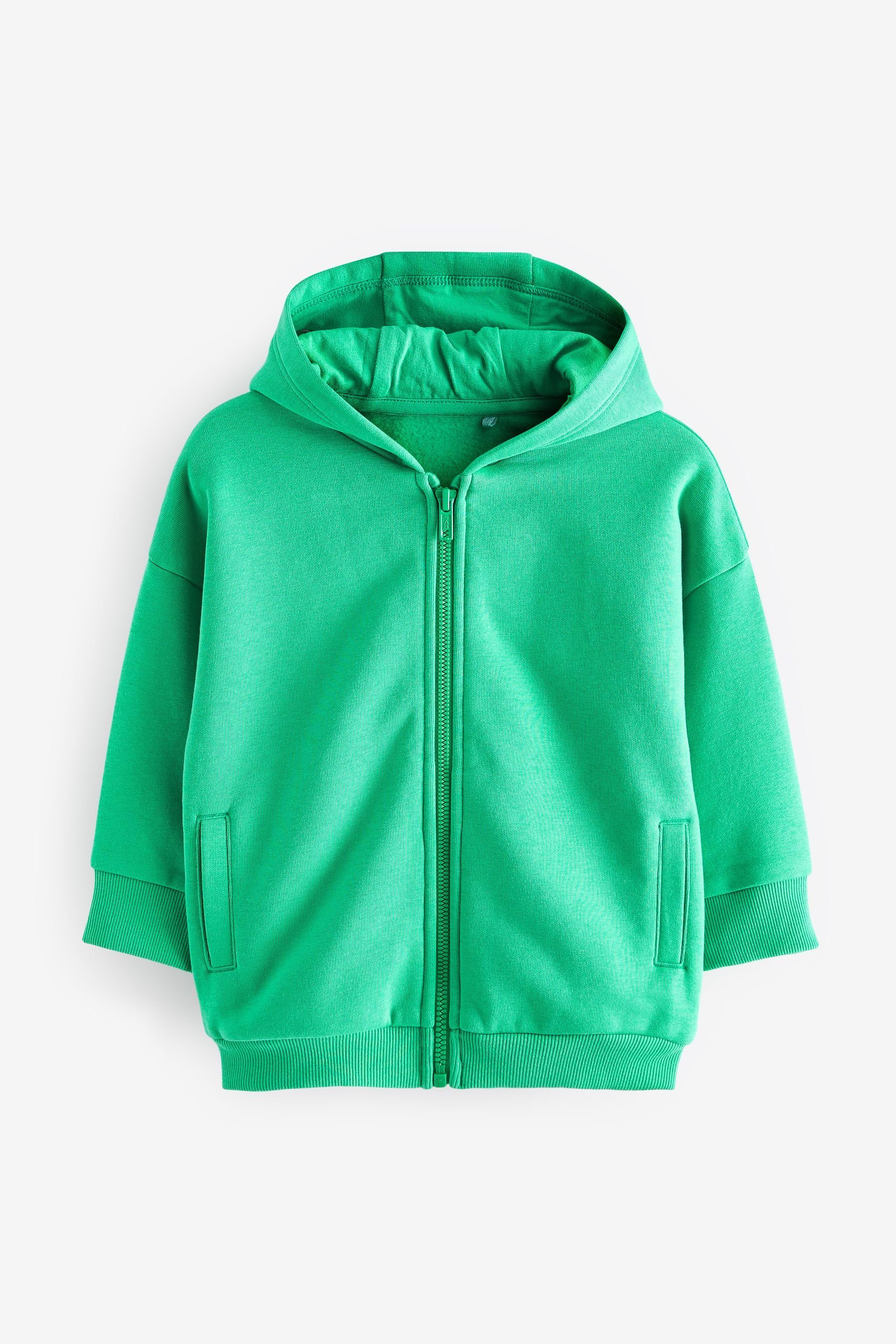 Next Kapuzensweatjacke Reißverschluss Oversize-Kapuzenjacke mit (1-tlg) Green