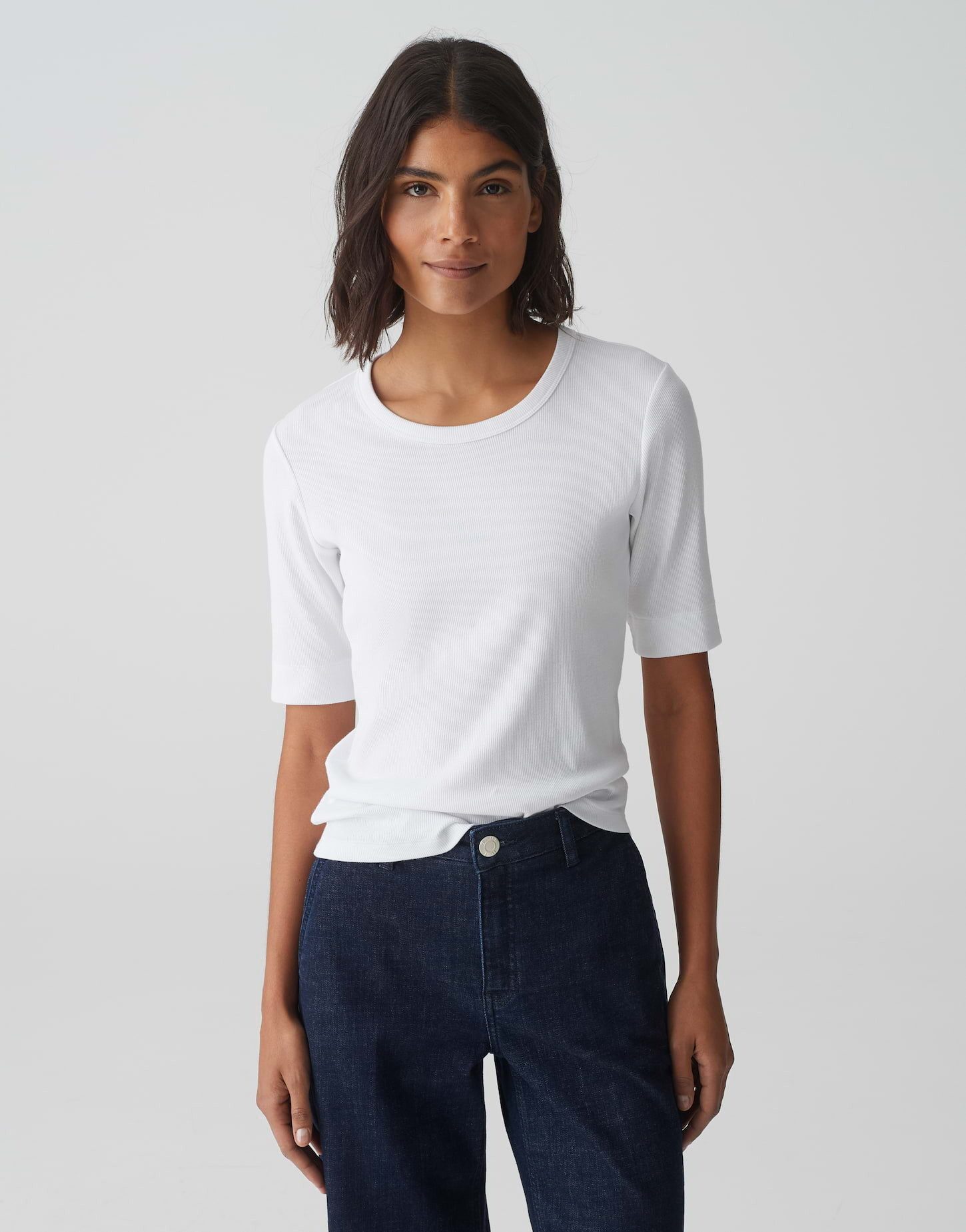 OPUS Kurzarmshirt Feines Rippshirt SUSTAFA Slim günstig online kaufen