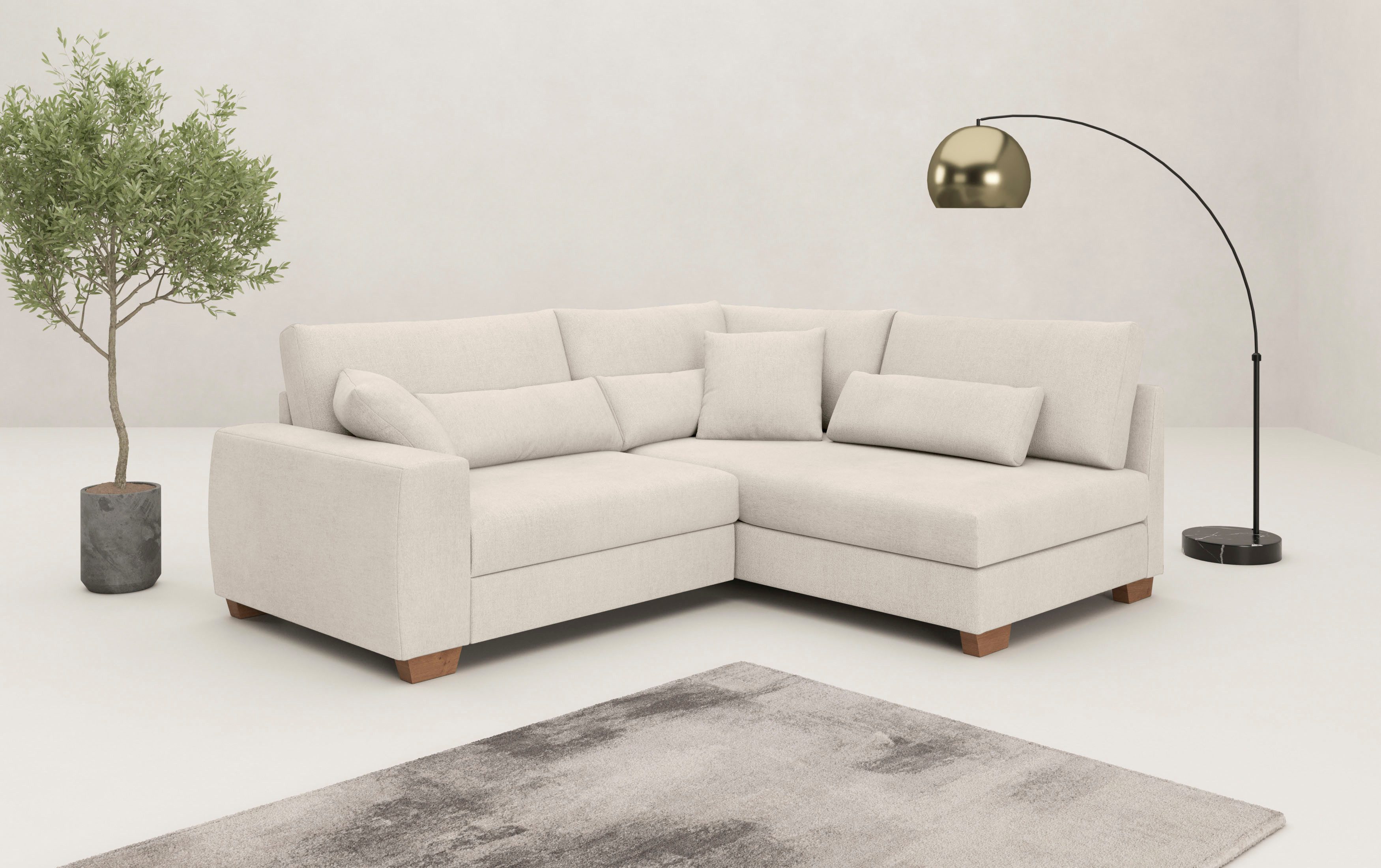 Mr. Couch Ecksofa "Hilla L-Form, bis 140 kg belastbar" mit Taschenfederkern günstig online kaufen