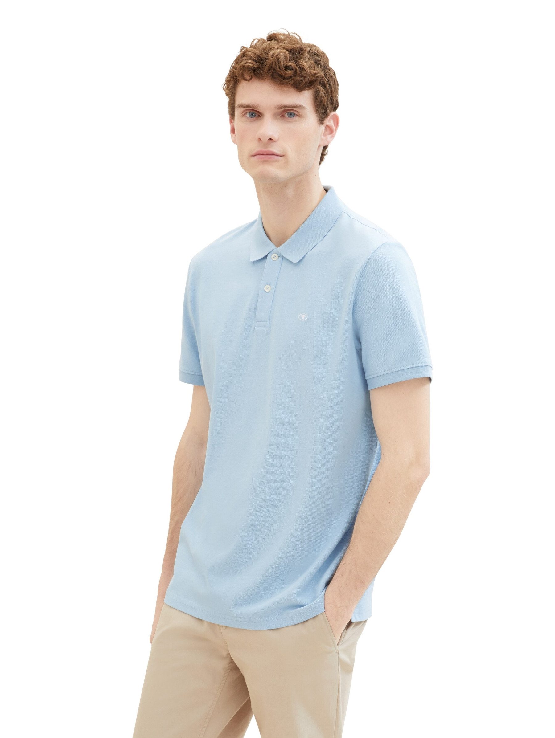 TOM TAILOR Poloshirt Polo Shirt mit Logostickerei BASIC POLO WITH CONTRAST 5325 in Blau-2