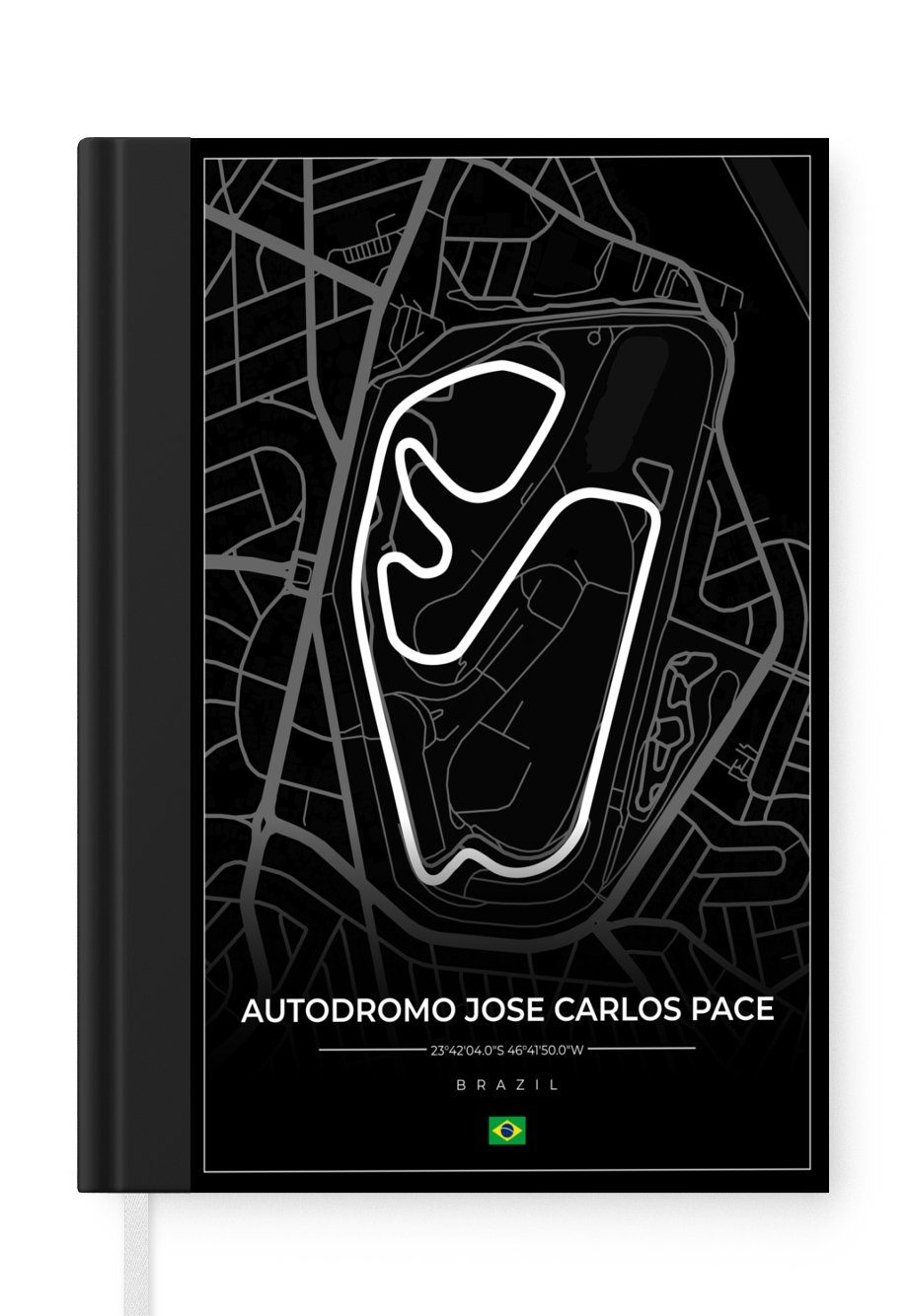 MuchoWow Notizbuch Rennstrecke - Brasilien - Rundkurs - Formel 1 - Autódromo José Carlos, Journal, Merkzettel, Tagebuch, Notizheft, A5, 98 Seiten, Haushaltsbuch
