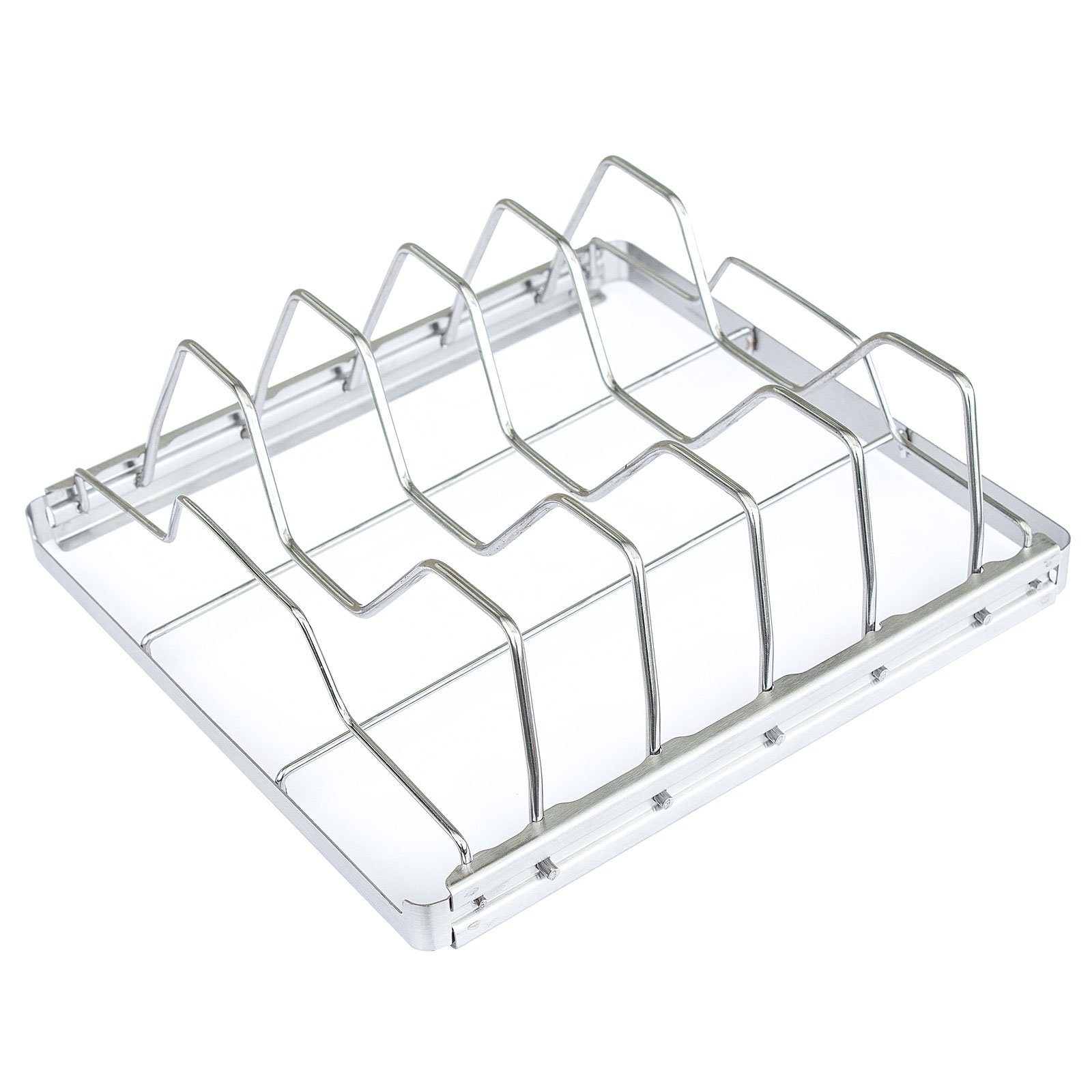 TAINO Sparerib-Halter, Spareribs-Halter, Edelstahl, Grillzubehör, 5-fach Halterung, Rib-Rack