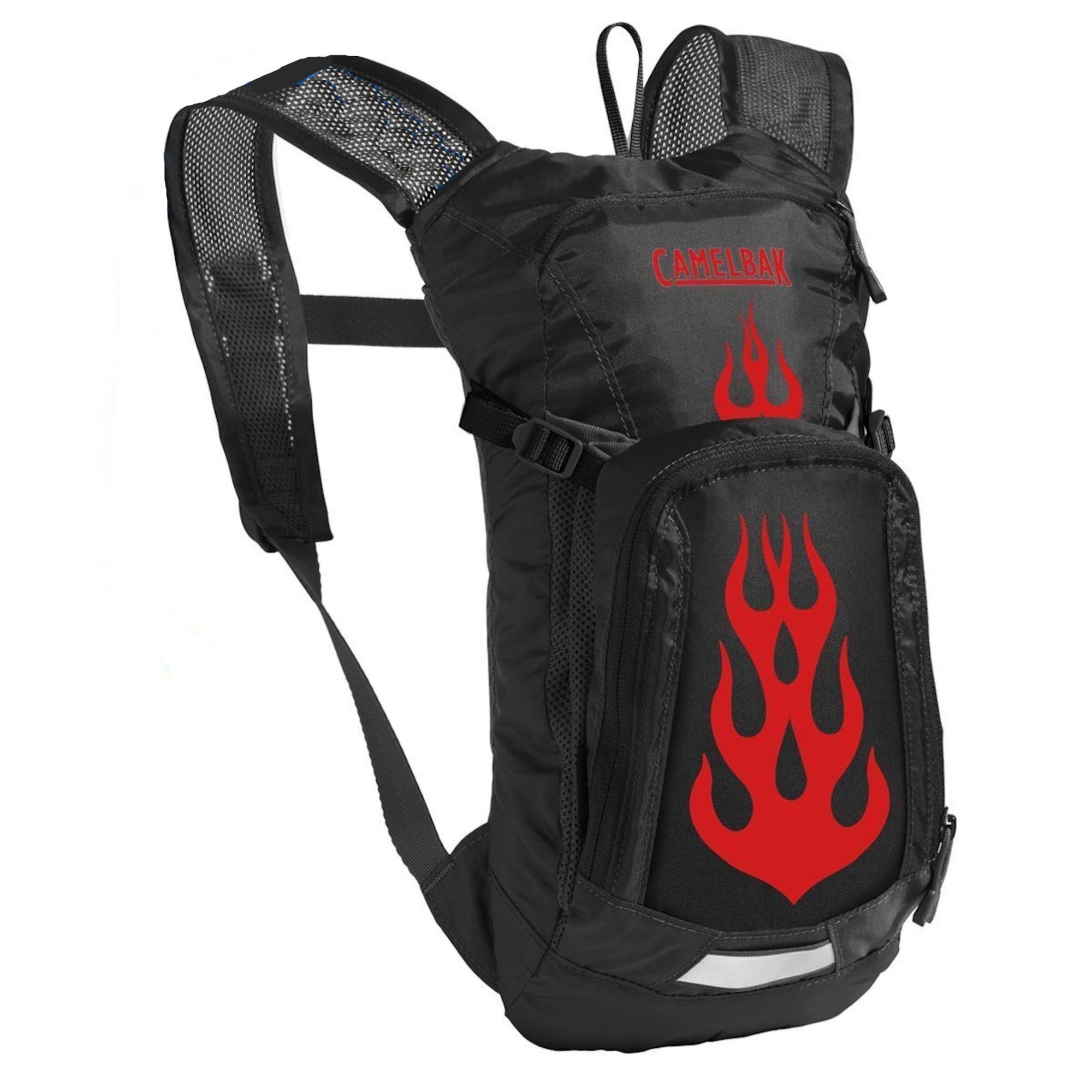 Mini Kindergartenrucksack schwarz-flamme Trinkrucksack Fahrradrucksack Mule Kinderrucksack Camelbak