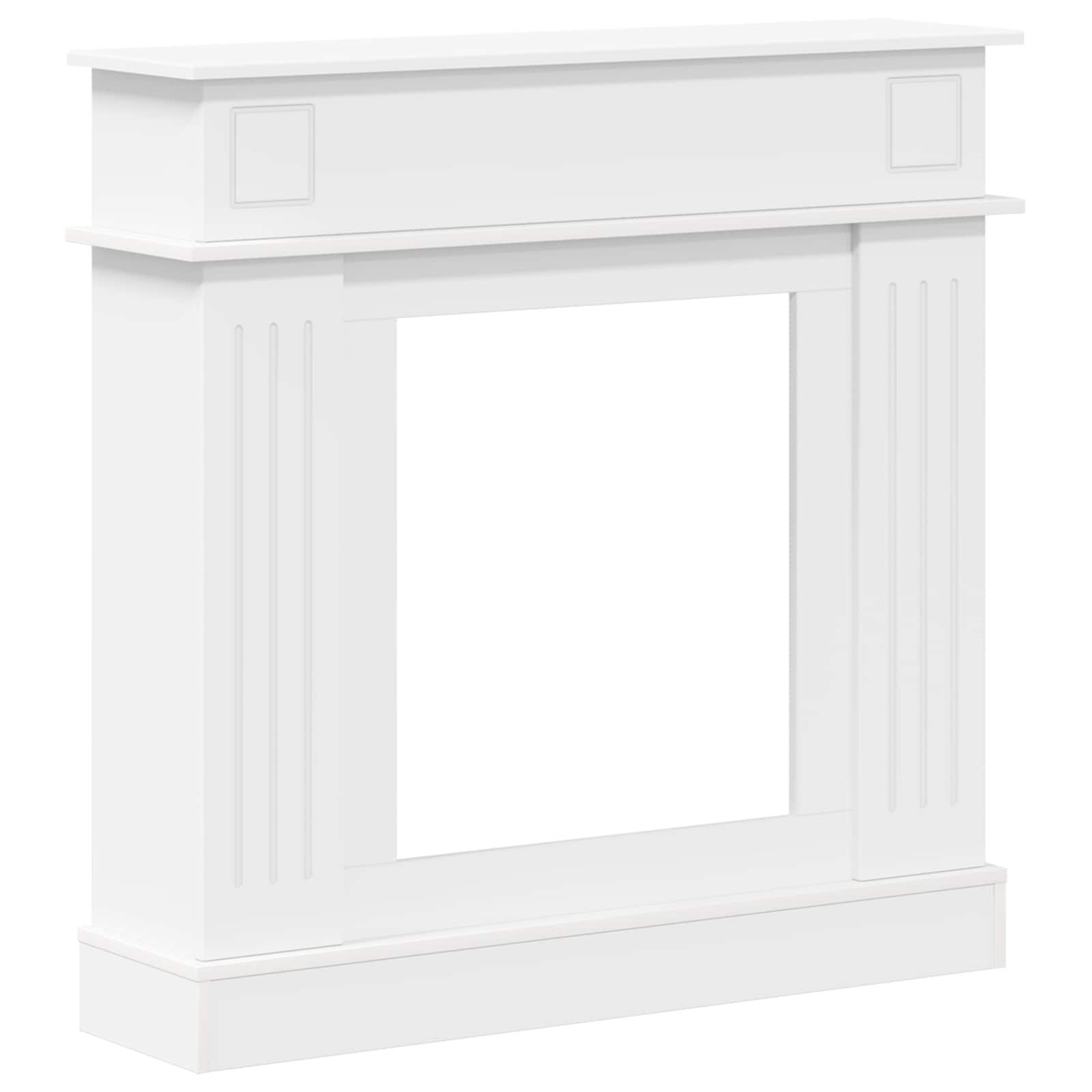 vidaXL Bodenschutzplatte 102 x 26 x 100 cm Kaminumrandung Weiß 102x26x100 cm Holzwerkstoff